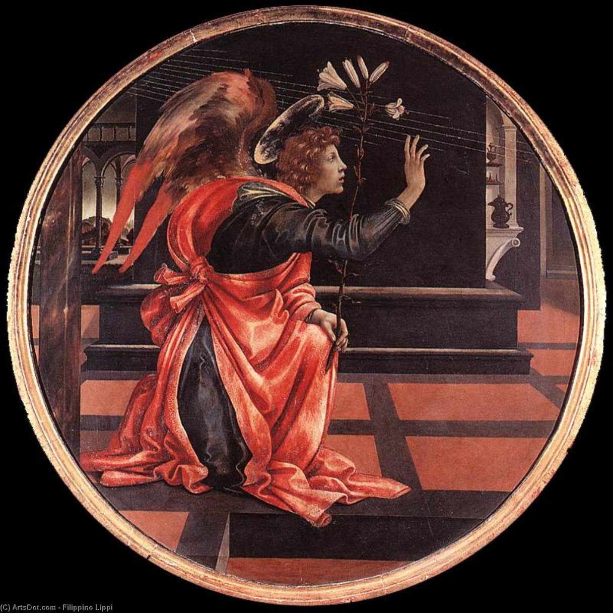 WikiOO.org - دایره المعارف هنرهای زیبا - نقاشی، آثار هنری Filippino Lippi - Gabriel from the Annunciation