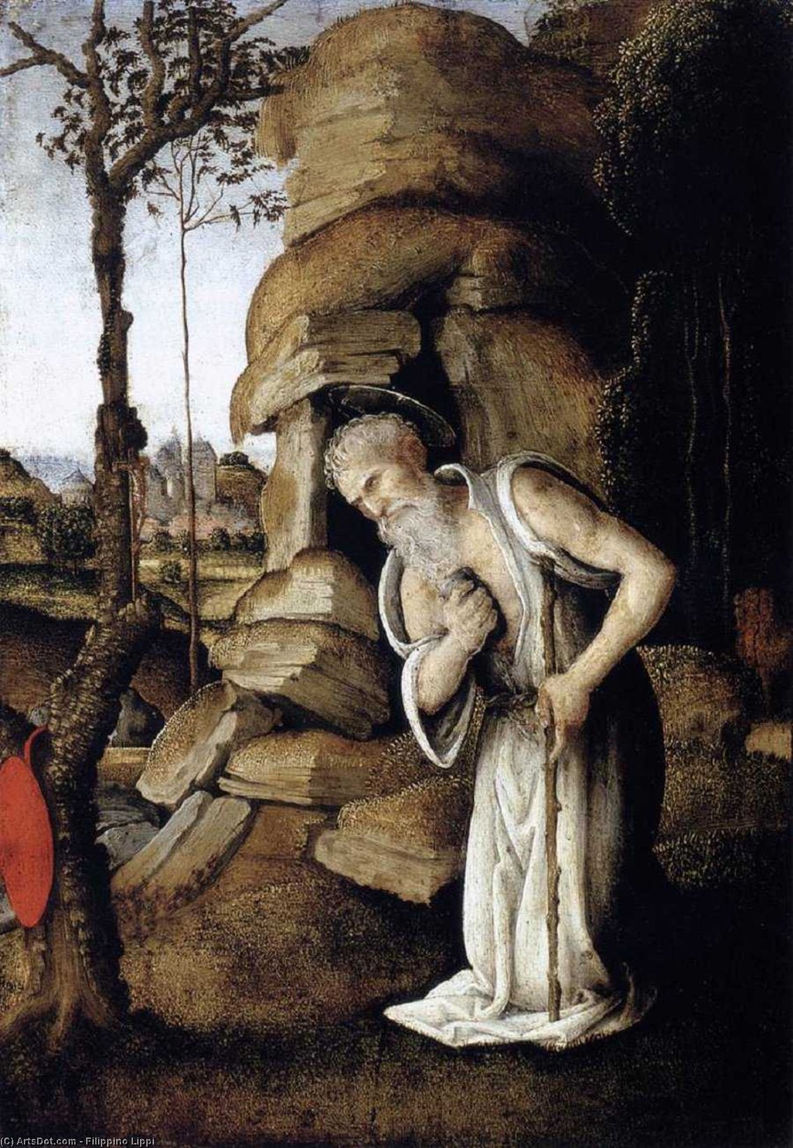 Wikioo.org - The Encyclopedia of Fine Arts - Painting, Artwork by Filippino Lippi - The Penitent St Jerome