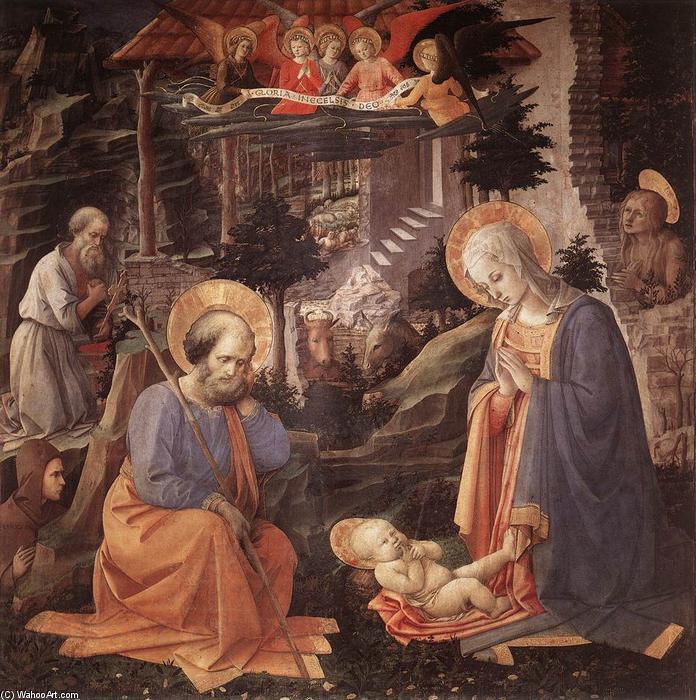 Wikioo.org – L'Enciclopedia delle Belle Arti - Pittura, Opere di Fra Filippo Lippi - adorazione del bambino