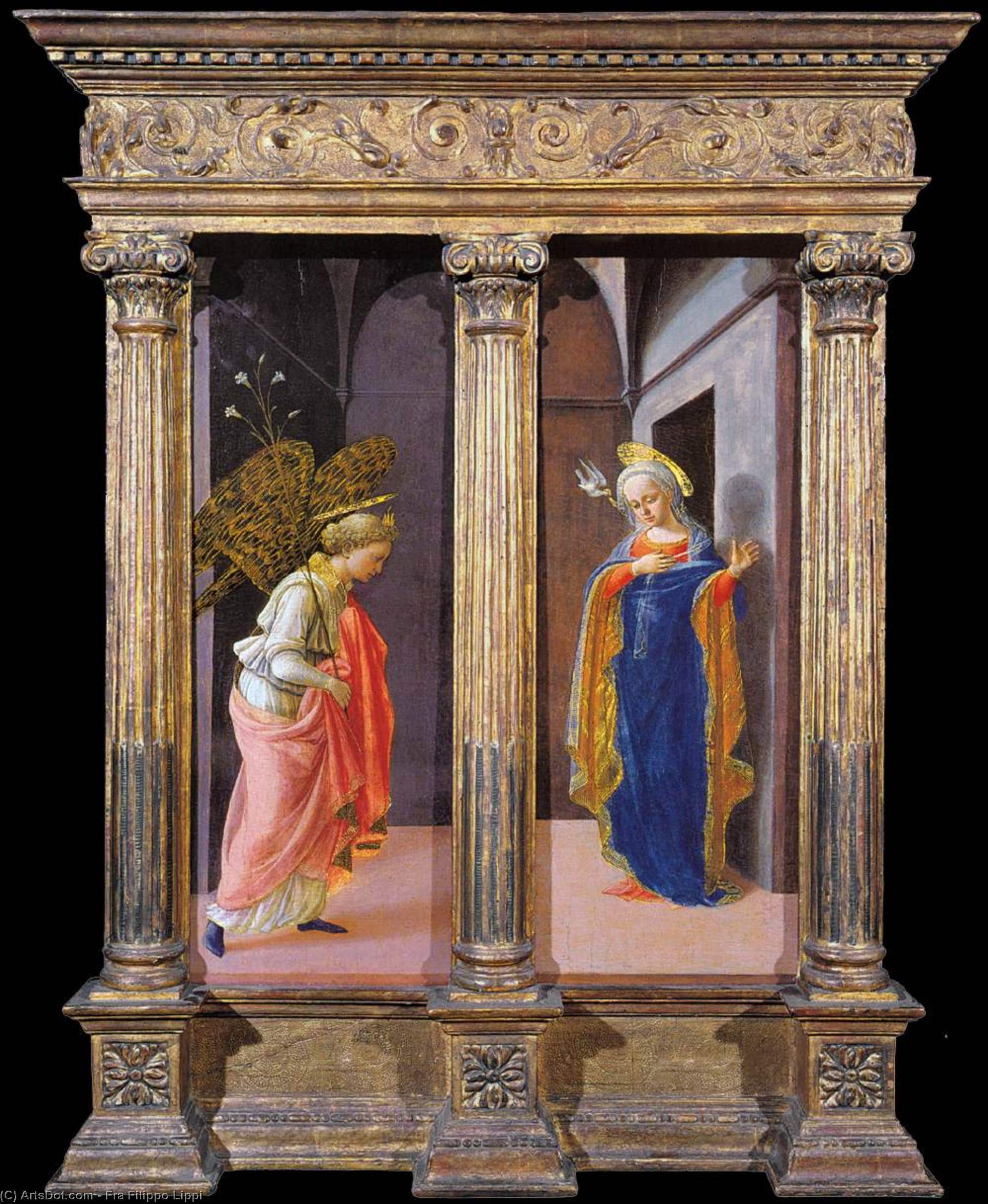 Wikioo.org - The Encyclopedia of Fine Arts - Painting, Artwork by Fra Filippo Lippi - Annunciation (8)