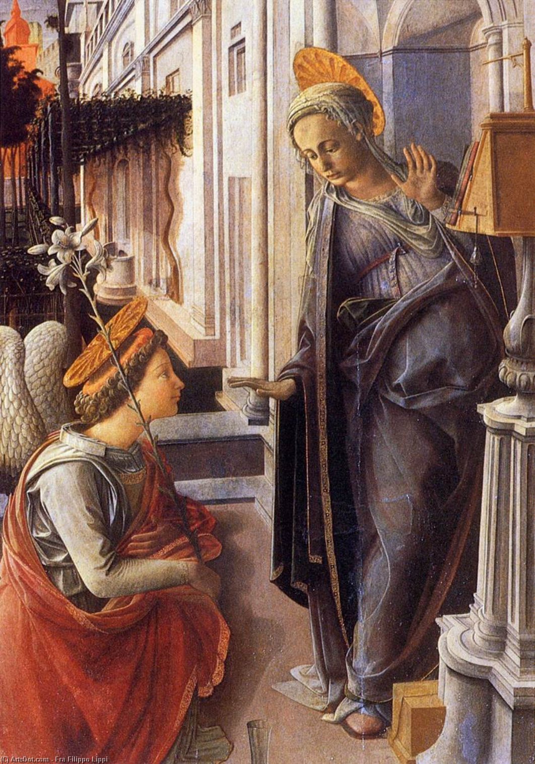 Wikioo.org - The Encyclopedia of Fine Arts - Painting, Artwork by Fra Filippo Lippi - Annunciation (detail) (16)