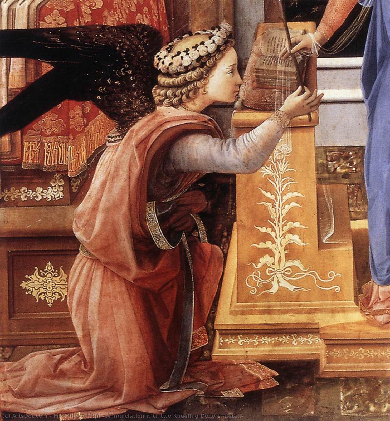 Wikioo.org - The Encyclopedia of Fine Arts - Painting, Artwork by Fra Filippo Lippi - Annunciation with two Kneeling Donors (detail)