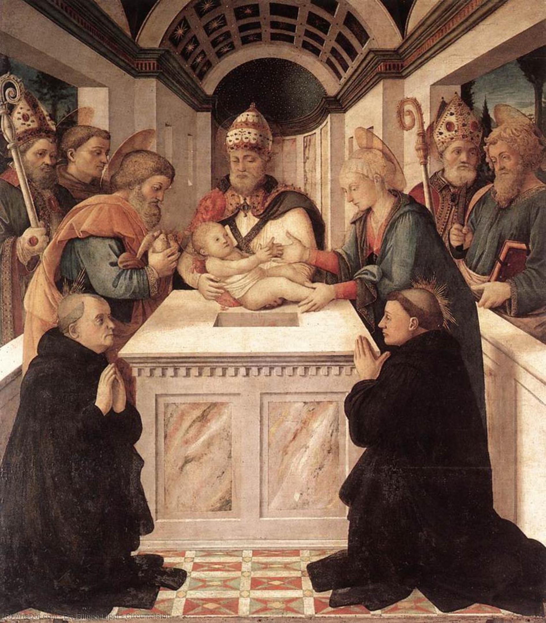 WikiOO.org - Encyclopedia of Fine Arts - Lukisan, Artwork Fra Filippo Lippi - Circumcision