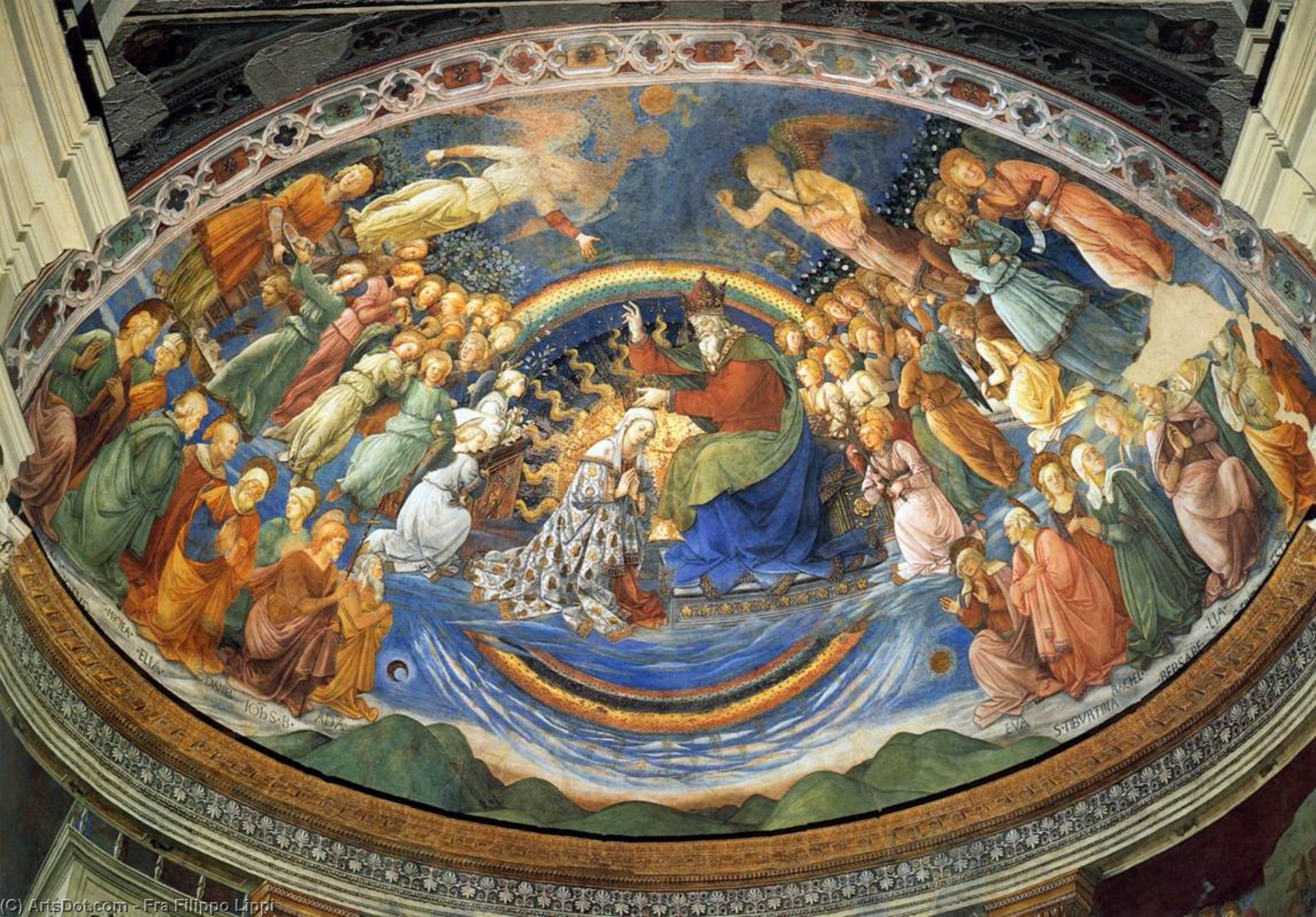 WikiOO.org - Güzel Sanatlar Ansiklopedisi - Resim, Resimler Fra Filippo Lippi - Coronation of the Virgin