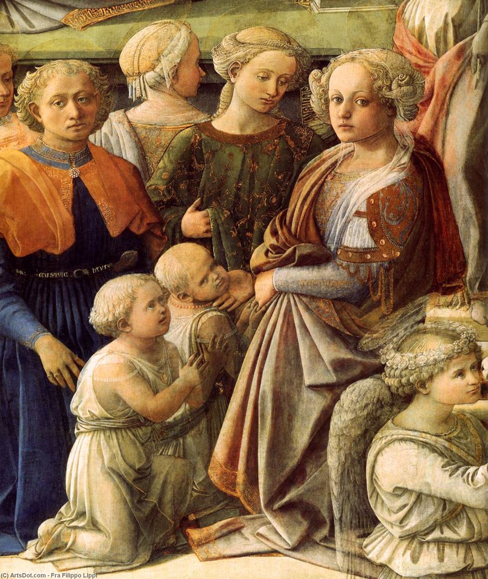 Wikioo.org – La Enciclopedia de las Bellas Artes - Pintura, Obras de arte de Fra Filippo Lippi - coronación de la virgen Detalle  13