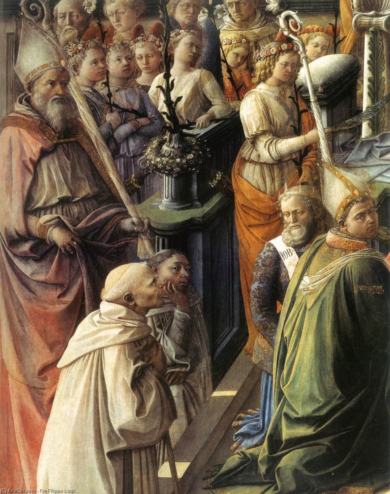 Wikioo.org – La Enciclopedia de las Bellas Artes - Pintura, Obras de arte de Fra Filippo Lippi - coronación de la virgen Detalle  16