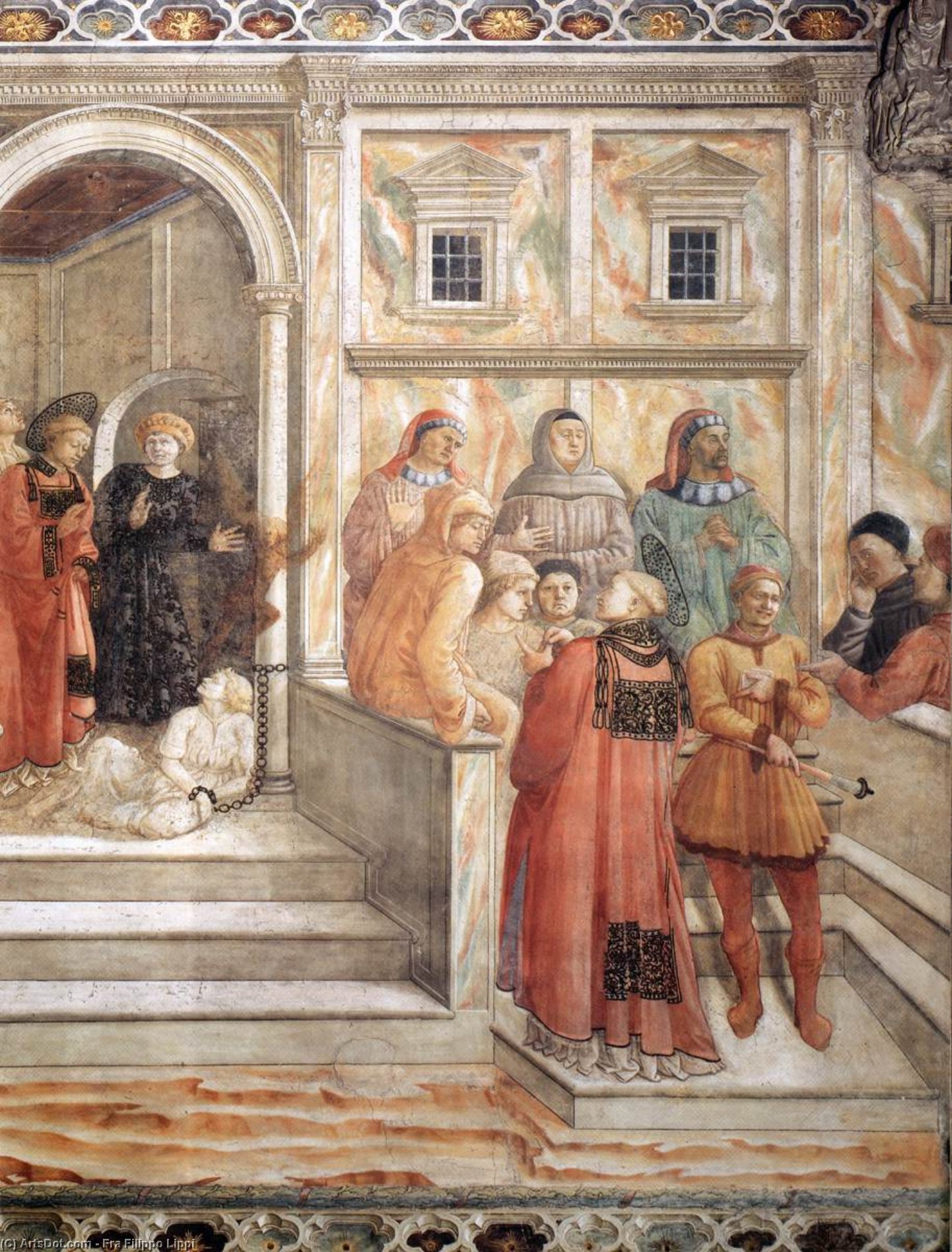 Wikioo.org - The Encyclopedia of Fine Arts - Painting, Artwork by Fra Filippo Lippi - Disputation in the Synagogue (detail) (8)