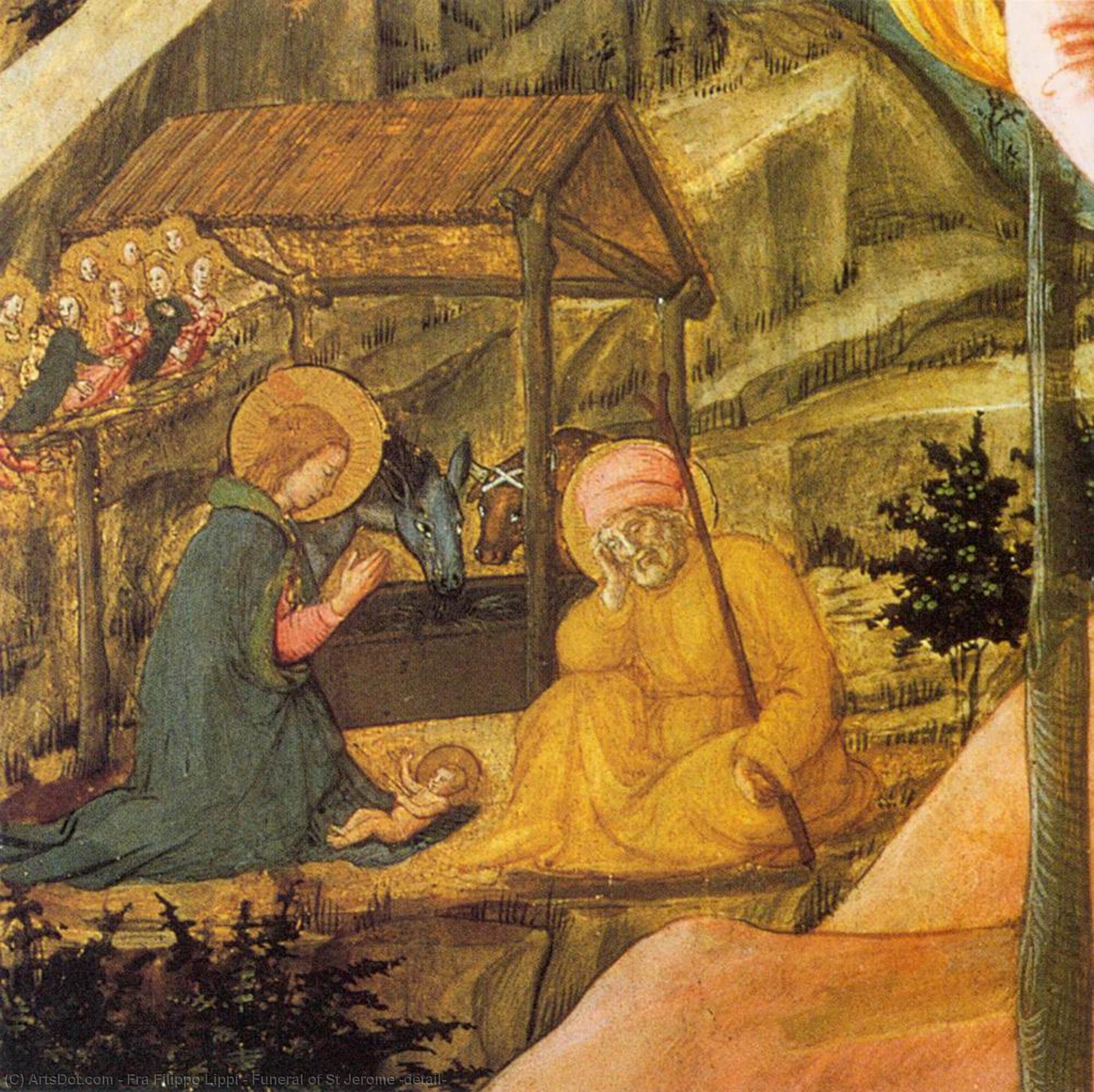 WikiOO.org - Encyclopedia of Fine Arts - Maleri, Artwork Fra Filippo Lippi - Funeral of St Jerome (detail)
