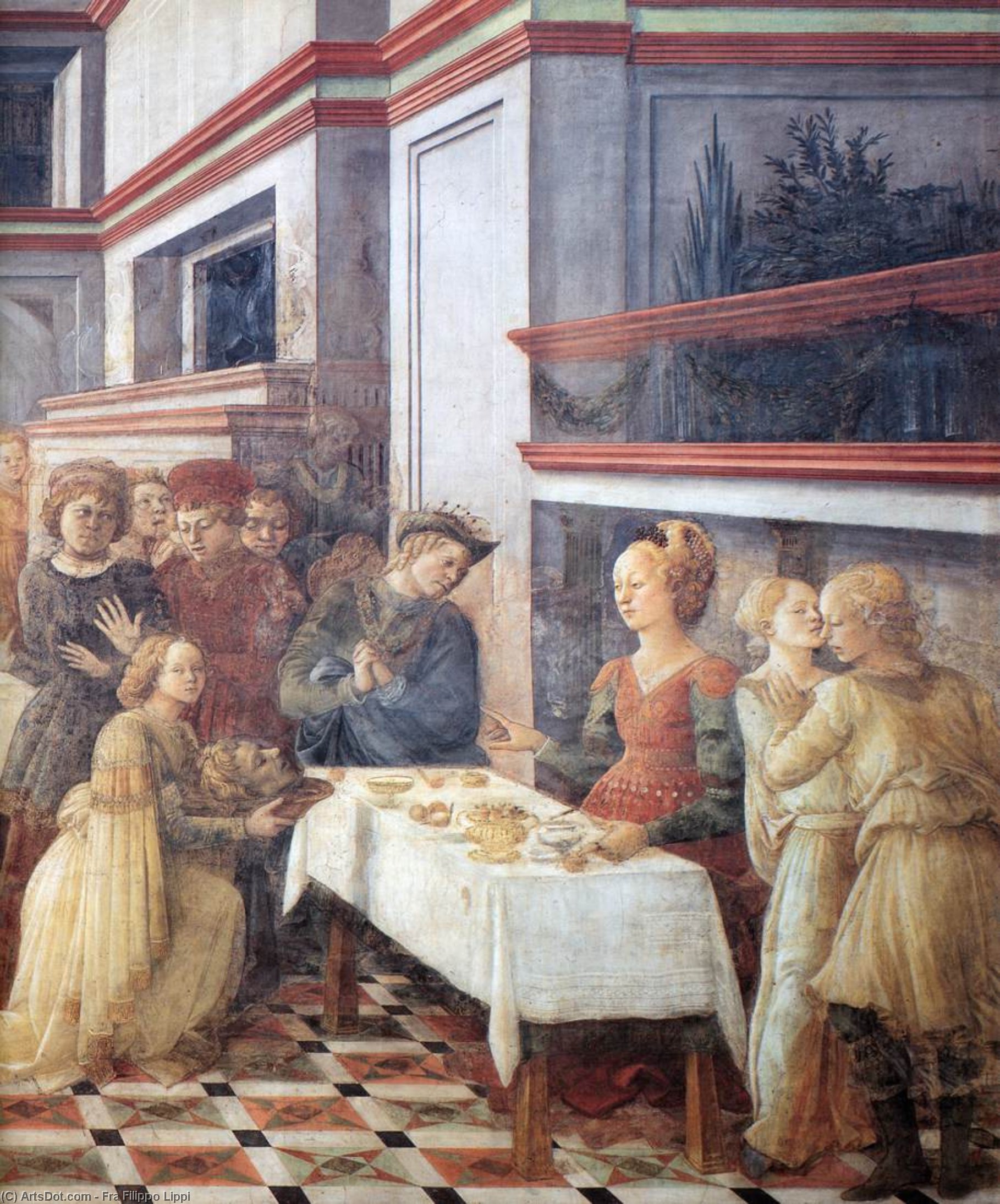 WikiOO.org - Encyclopedia of Fine Arts - Lukisan, Artwork Fra Filippo Lippi - Herod's Banquet (detail) (12)