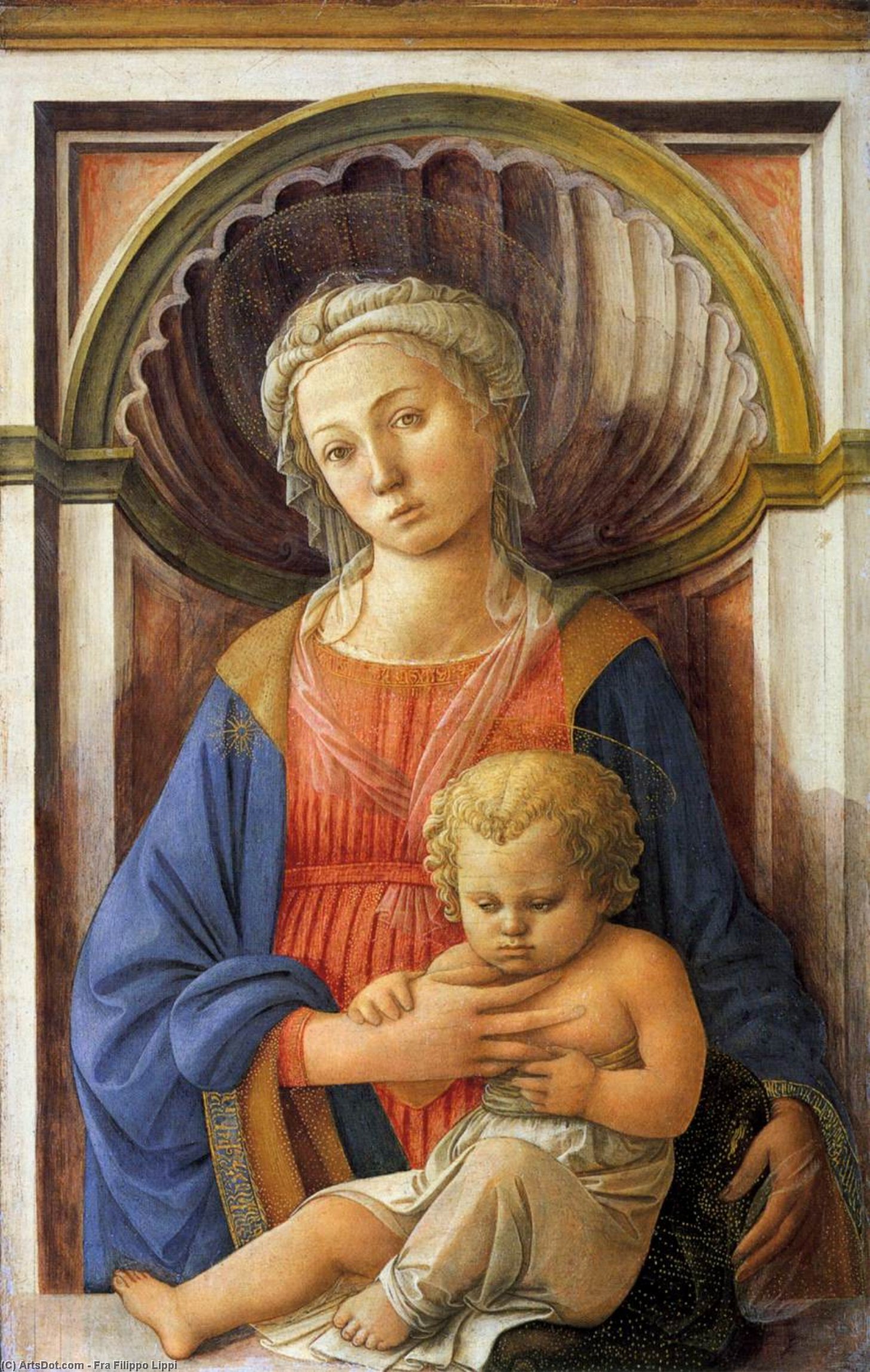 Wikioo.org - The Encyclopedia of Fine Arts - Painting, Artwork by Fra Filippo Lippi - Madonna and Child