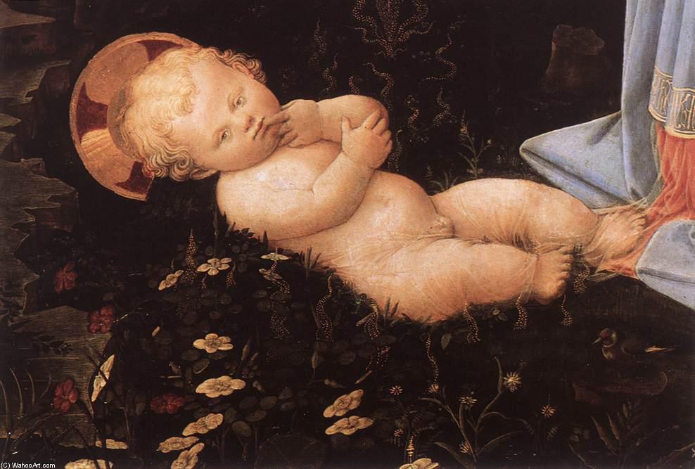 WikiOO.org - אנציקלופדיה לאמנויות יפות - ציור, יצירות אמנות Fra Filippo Lippi - Madonna in the Forest (detail)