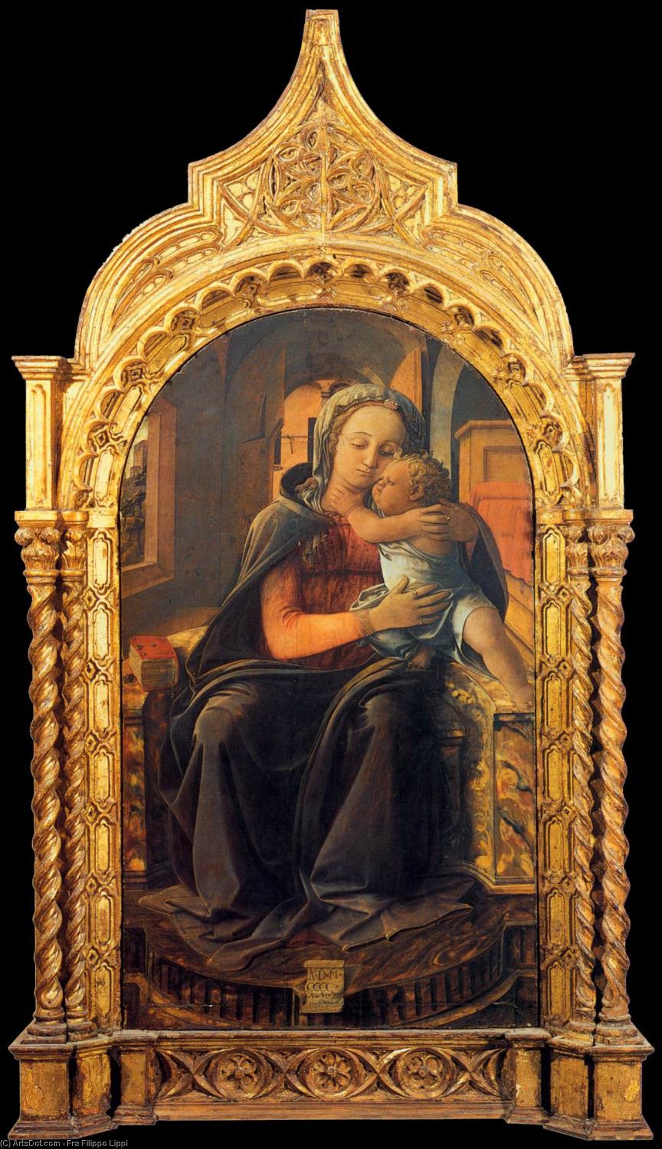 Wikioo.org - The Encyclopedia of Fine Arts - Painting, Artwork by Fra Filippo Lippi - Madonna with Child (Tarquinia Madonna)