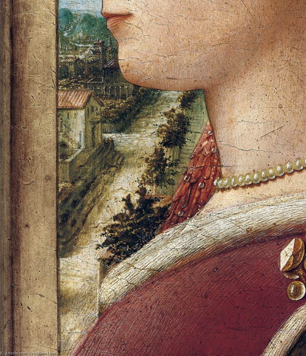 Wikioo.org - The Encyclopedia of Fine Arts - Painting, Artwork by Fra Filippo Lippi - Portrait of a Man and a Woman (detail)