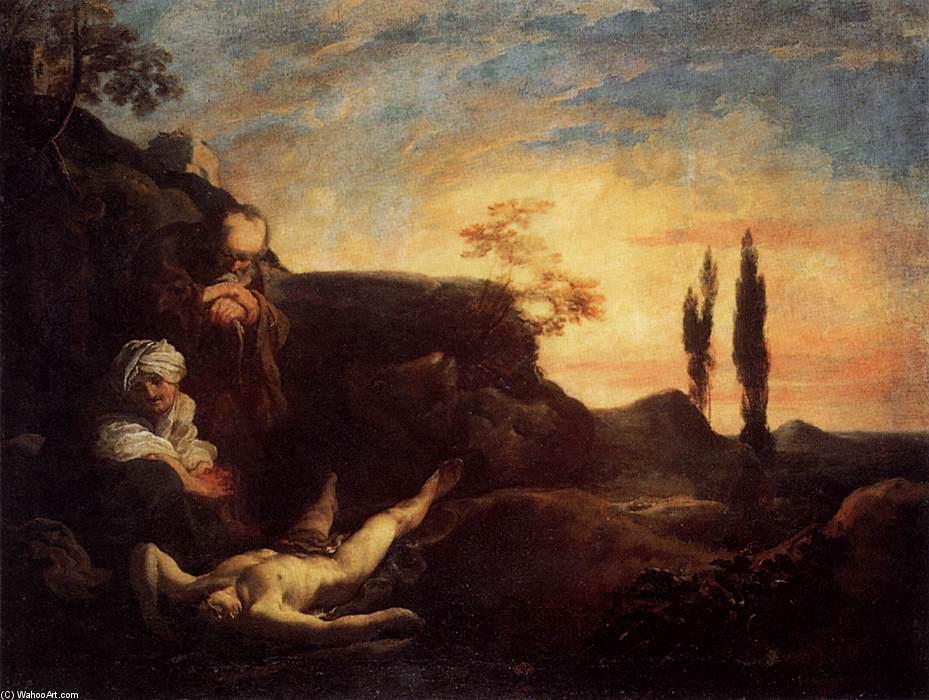 WikiOO.org - Encyclopedia of Fine Arts - Festés, Grafika Johann Liss - Adam and Eve Mourning for Abel