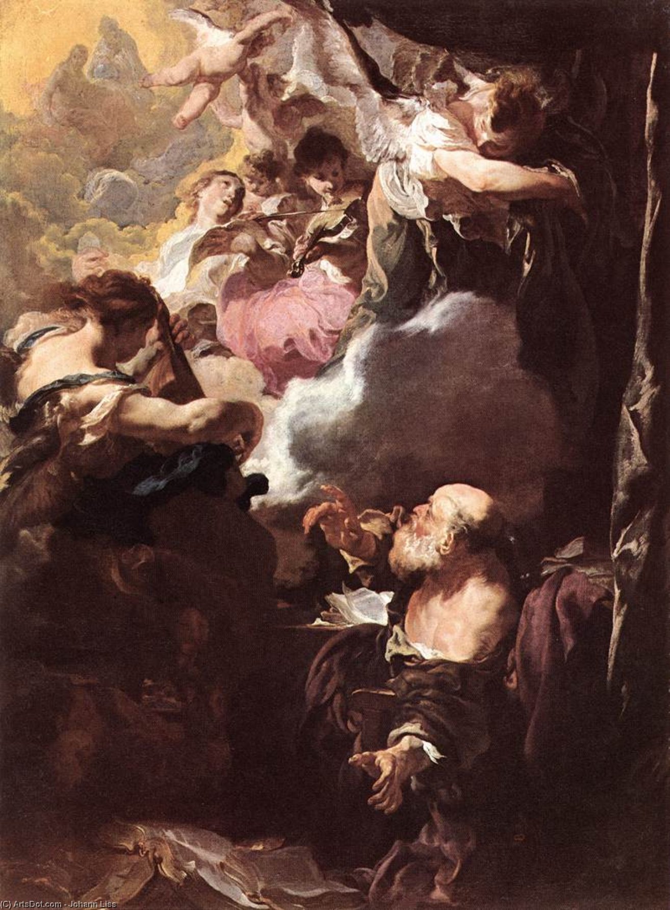 Wikioo.org - The Encyclopedia of Fine Arts - Painting, Artwork by Johann Liss - The Ecstasy of St Paul