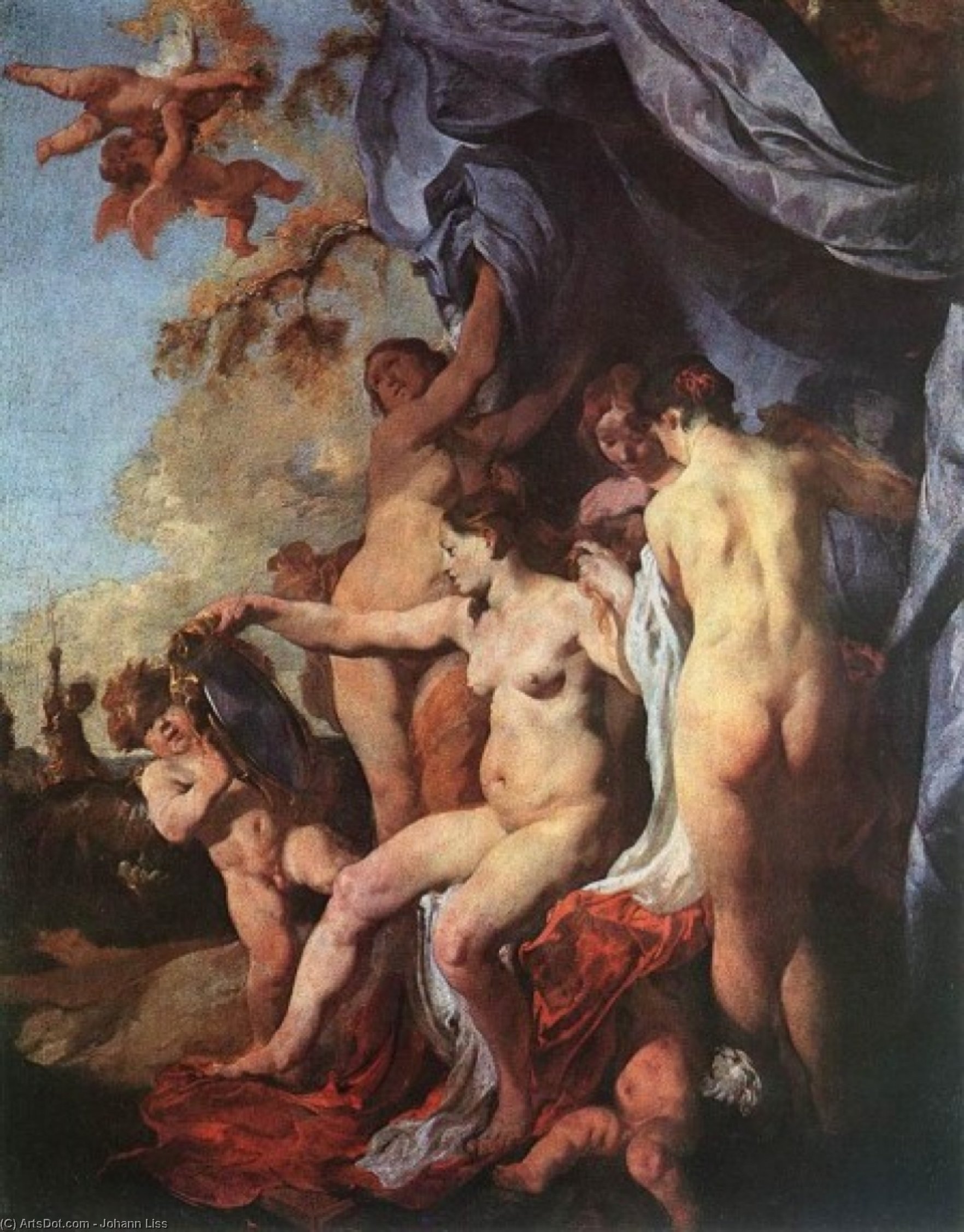 Wikioo.org - The Encyclopedia of Fine Arts - Painting, Artwork by Johann Liss - Venus in front of the Mirror