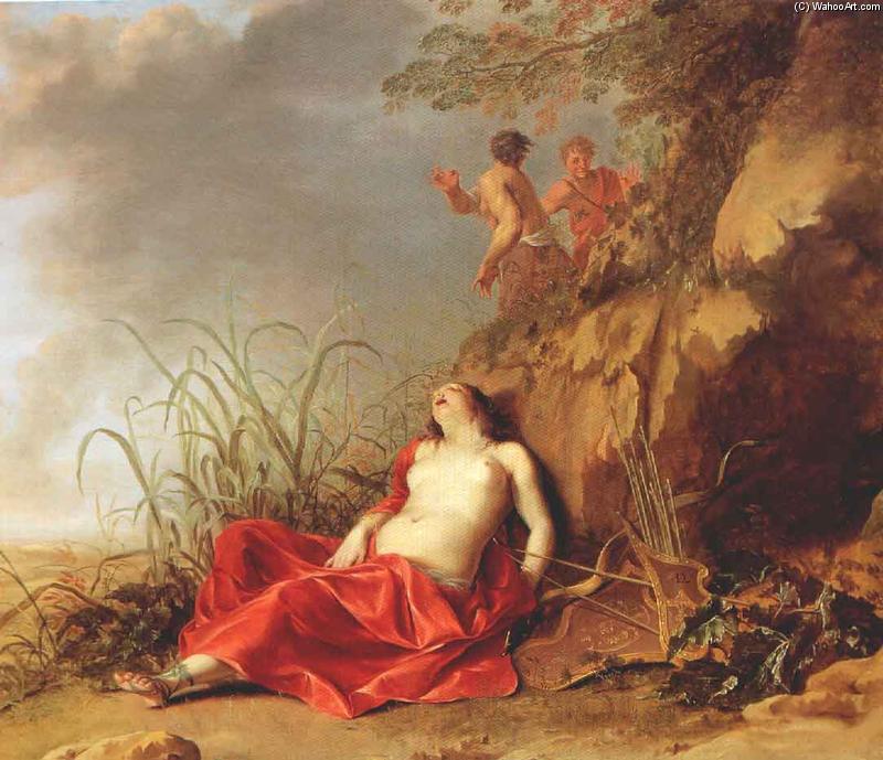 Wikioo.org - The Encyclopedia of Fine Arts - Painting, Artwork by Dirck Van Der Lisse - Sleeping Nymph