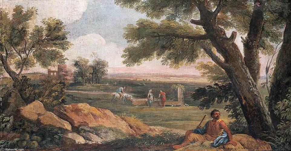 Wikioo.org - The Encyclopedia of Fine Arts - Painting, Artwork by Andrea Locatelli - Landscape in Lazio with a Well