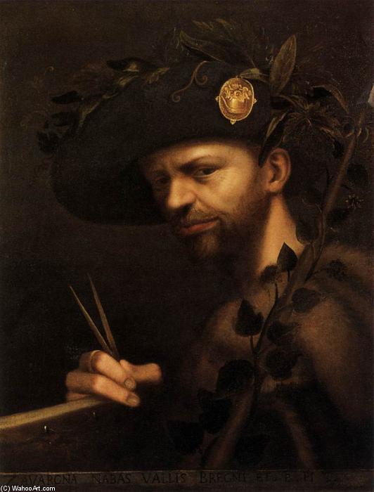 WikiOO.org - 백과 사전 - 회화, 삽화 Giovan Paolo Lomazzo - Self-Portrait as Abbot of the Accademia della Val di Blenio