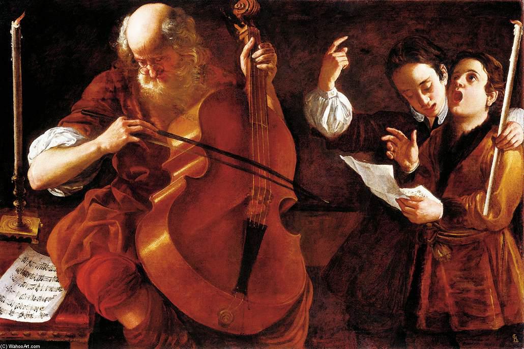 Wikoo.org - موسوعة الفنون الجميلة - اللوحة، العمل الفني Giovanni Domenico Lombardi - Concert with Two Singers