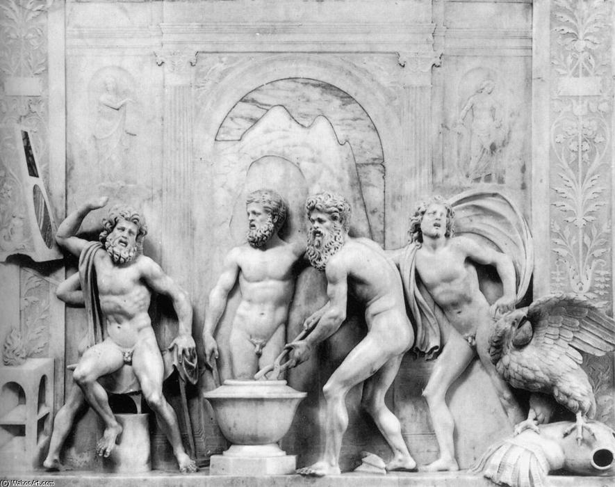WikiOO.org - Enciklopedija likovnih umjetnosti - Slikarstvo, umjetnička djela Antonio The Scourge Lombardo - The Birth of Athena at the Forge of Vulcan