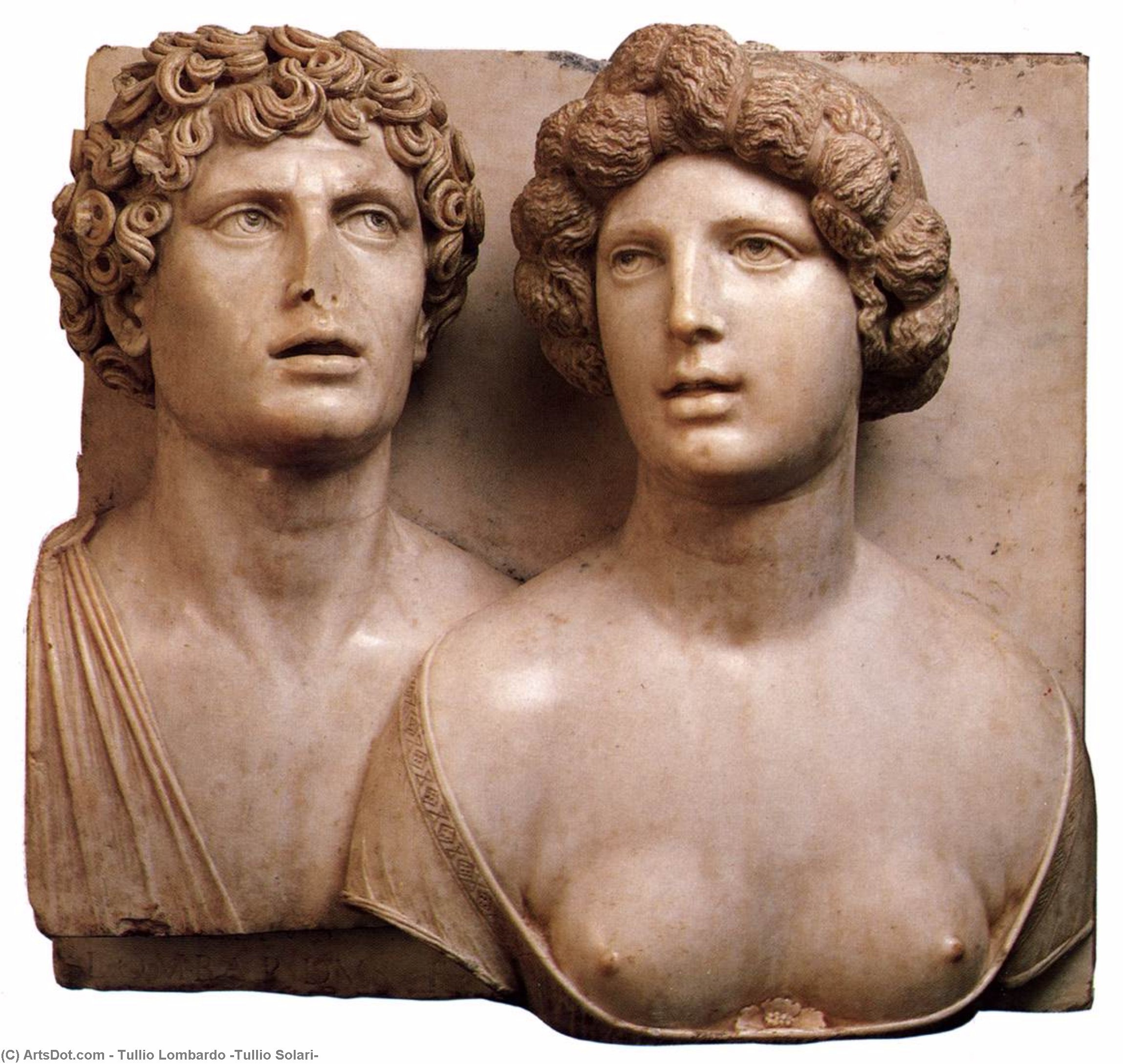 Wikioo.org - สารานุกรมวิจิตรศิลป์ - จิตรกรรม Tullio Lombardo (Tullio Solari) - Self-portrait (?) with his Wife in Ancient Guise