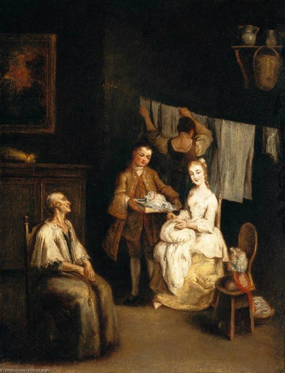 Wikioo.org - The Encyclopedia of Fine Arts - Painting, Artwork by Pietro Longhi - An Interior