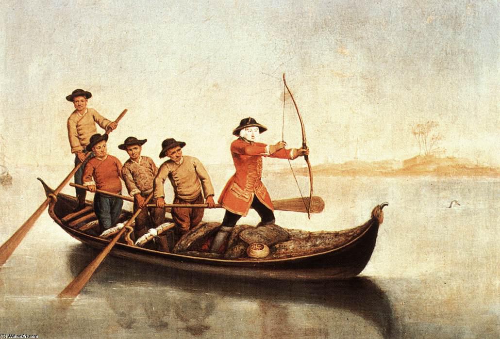Wikioo.org - The Encyclopedia of Fine Arts - Painting, Artwork by Pietro Longhi - Duck Hunters on the Lagoon