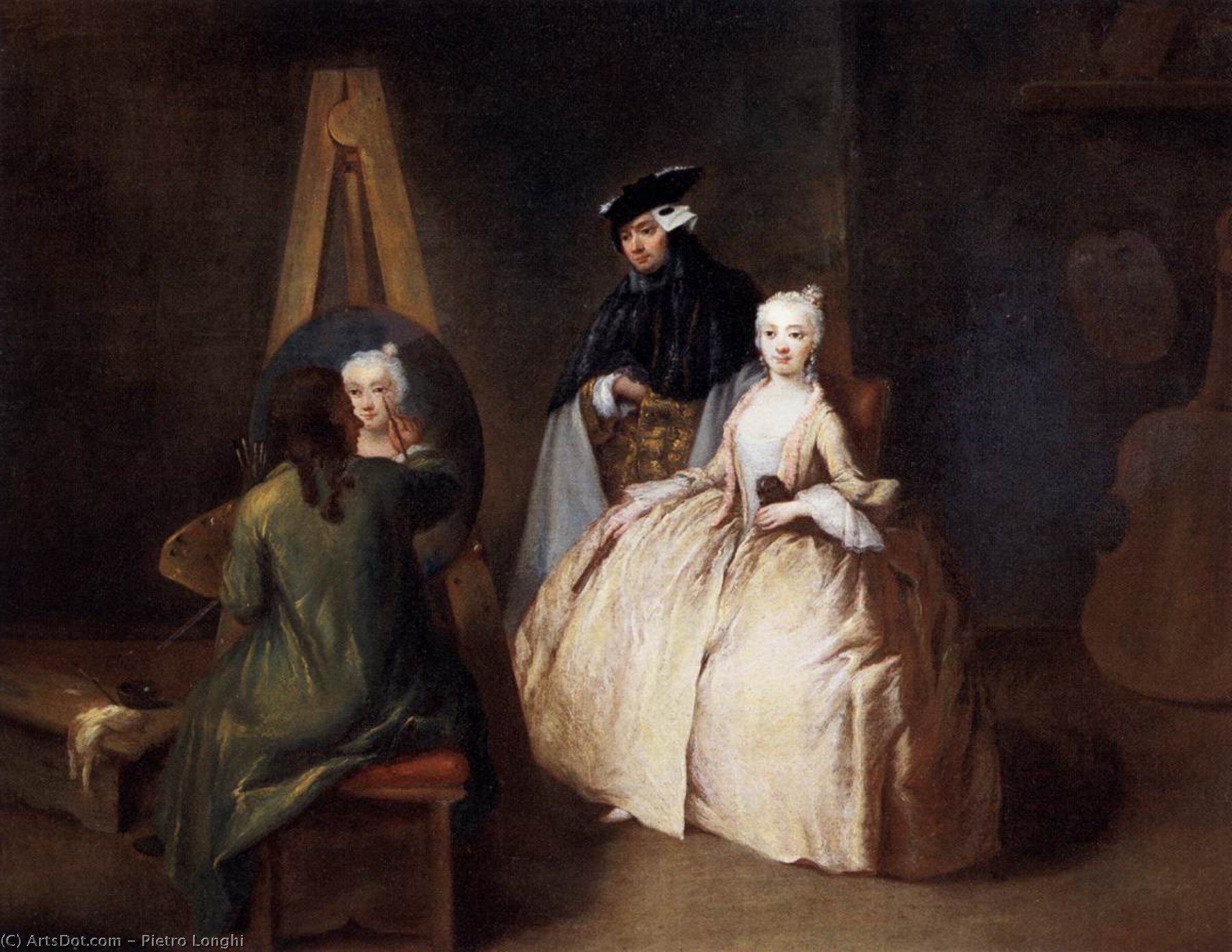 Wikioo.org - The Encyclopedia of Fine Arts - Painting, Artwork by Pietro Longhi - Painter in his Studio