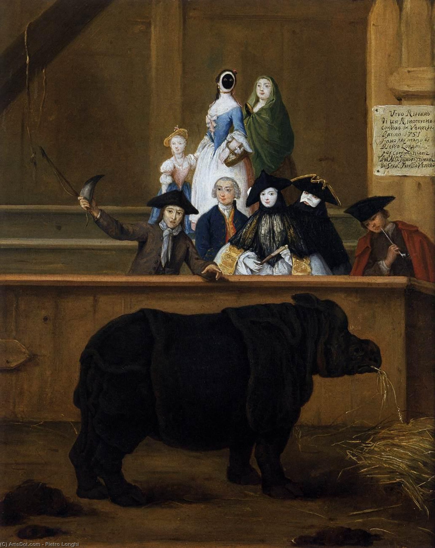 Wikioo.org - The Encyclopedia of Fine Arts - Painting, Artwork by Pietro Longhi - The Rhinoceros
