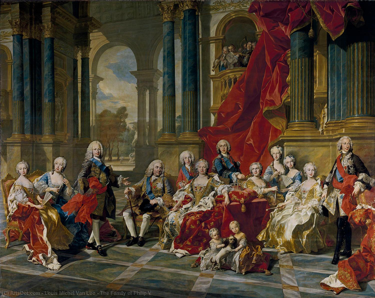 Wikioo.org - Bách khoa toàn thư về mỹ thuật - Vẽ tranh, Tác phẩm nghệ thuật Louis Michel Van Loo - The Family of Philip V