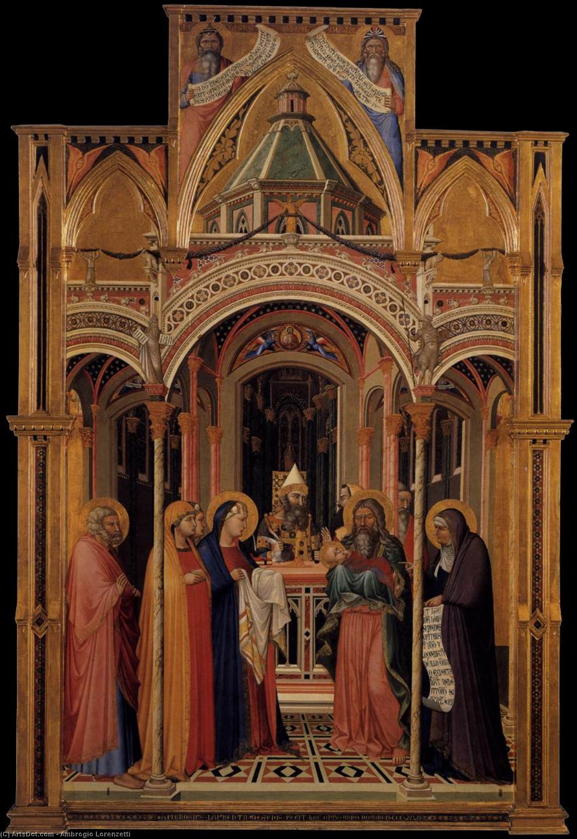 Wikioo.org - สารานุกรมวิจิตรศิลป์ - จิตรกรรม Ambrogio Lorenzetti - The Presentation in the Temple