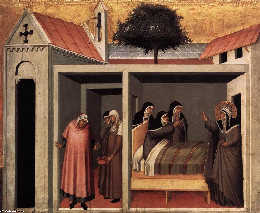 WikiOO.org - Encyclopedia of Fine Arts - Maalaus, taideteos Pietro Lorenzetti - Beata Umiltà Heals a Sick Nun