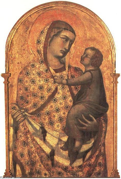 Wikioo.org - The Encyclopedia of Fine Arts - Painting, Artwork by Pietro Lorenzetti - Madonna and Child (detail of a polyptych)