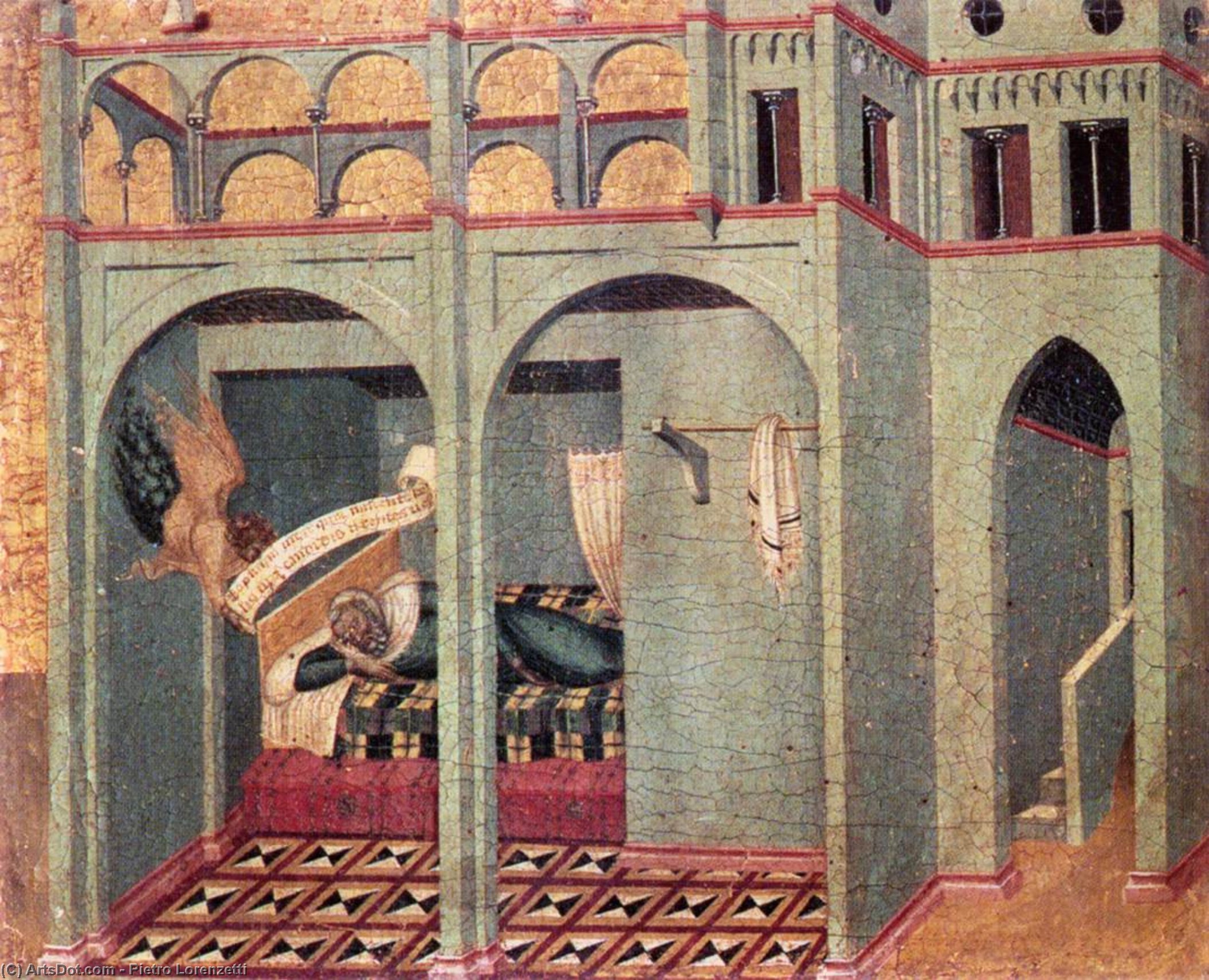 WikiOO.org - 百科事典 - 絵画、アートワーク Pietro Lorenzetti - Predella パネル : ザー 報知 sobacへ