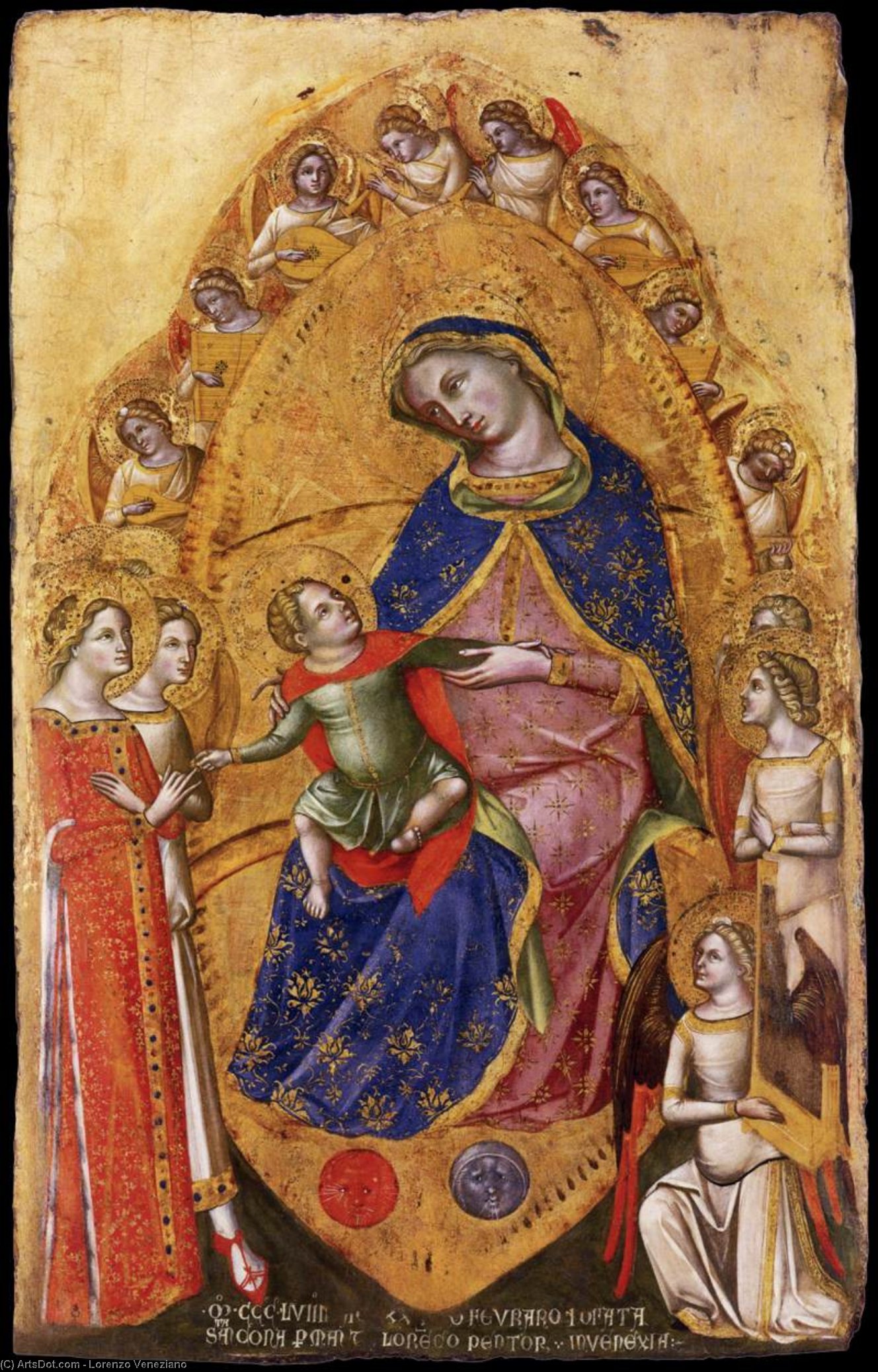 Wikioo.org - The Encyclopedia of Fine Arts - Painting, Artwork by Lorenzo Veneziano - Marriage of St Catherine