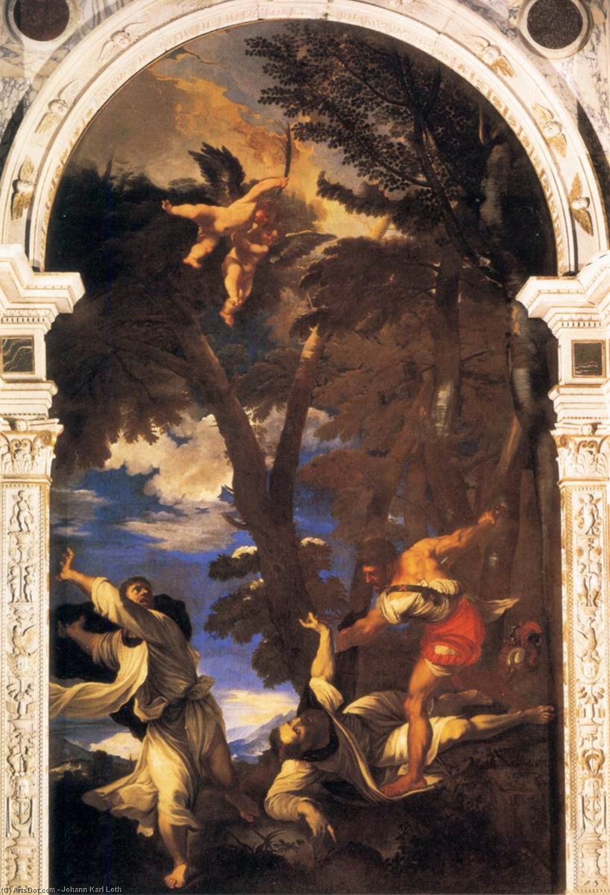 Wikioo.org – La Enciclopedia de las Bellas Artes - Pintura, Obras de arte de Johann Carl Loth - muerte de san Pedro mártir
