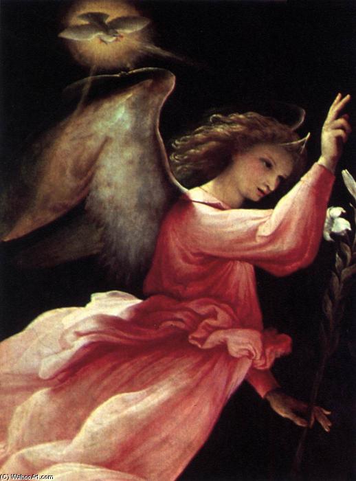Wikioo.org - The Encyclopedia of Fine Arts - Painting, Artwork by Lorenzo Lotto - Angel Annunciating