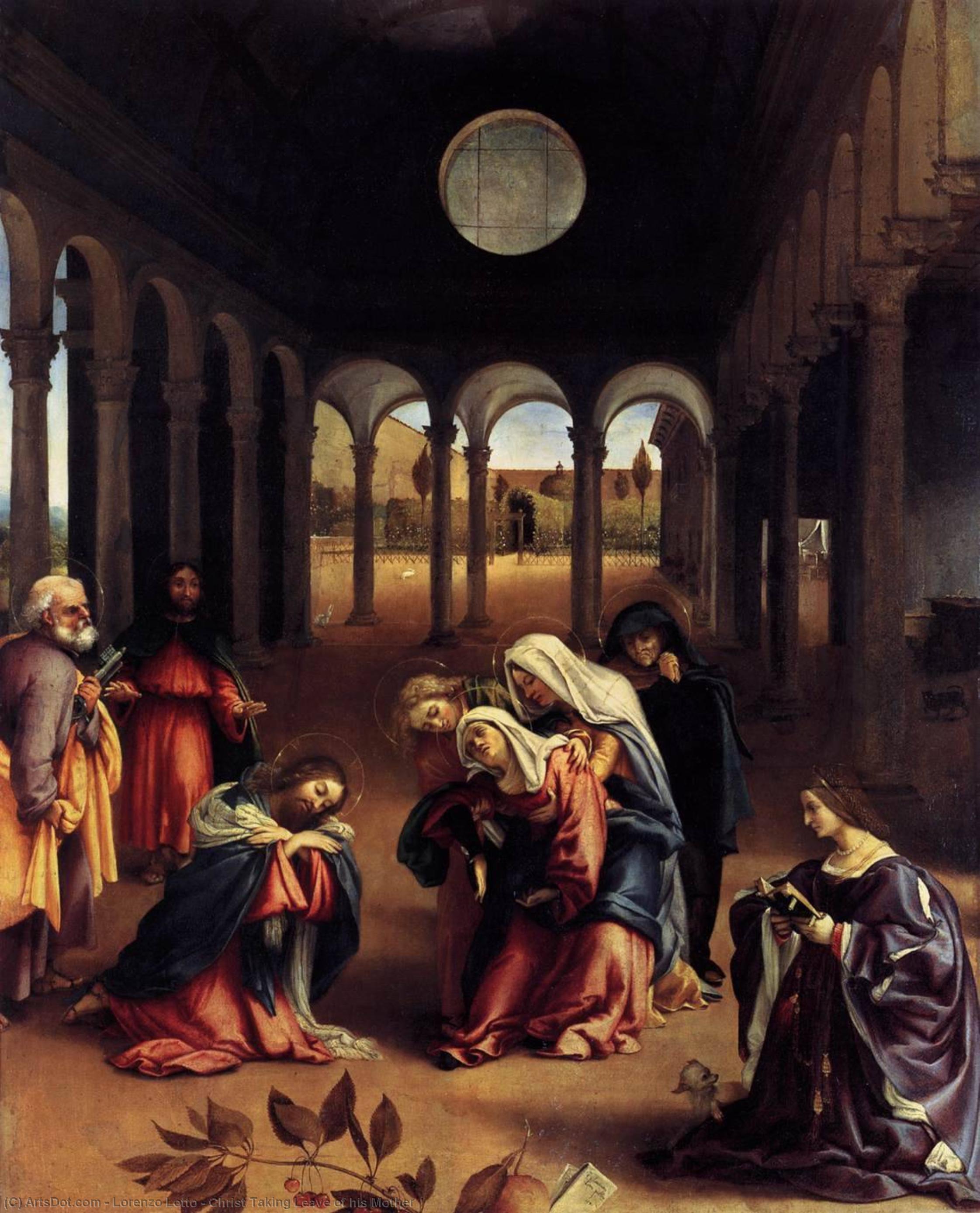 Wikioo.org - Die Enzyklopädie bildender Kunst - Malerei, Kunstwerk von Lorenzo Lotto - christus aufnahme  urlaub  von  sein  mutter