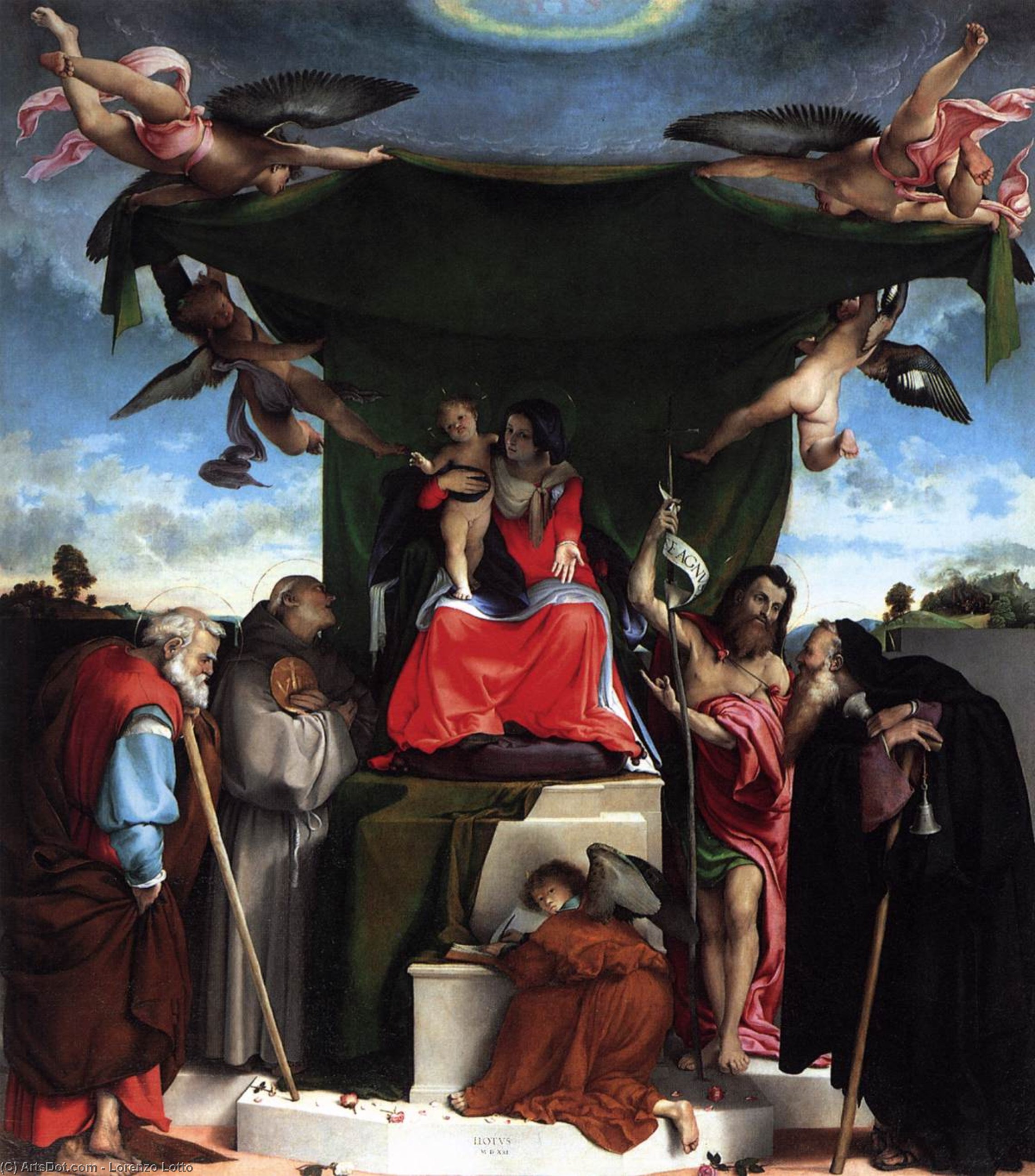 Wikioo.org - The Encyclopedia of Fine Arts - Painting, Artwork by Lorenzo Lotto - San Bernardino Altarpiece