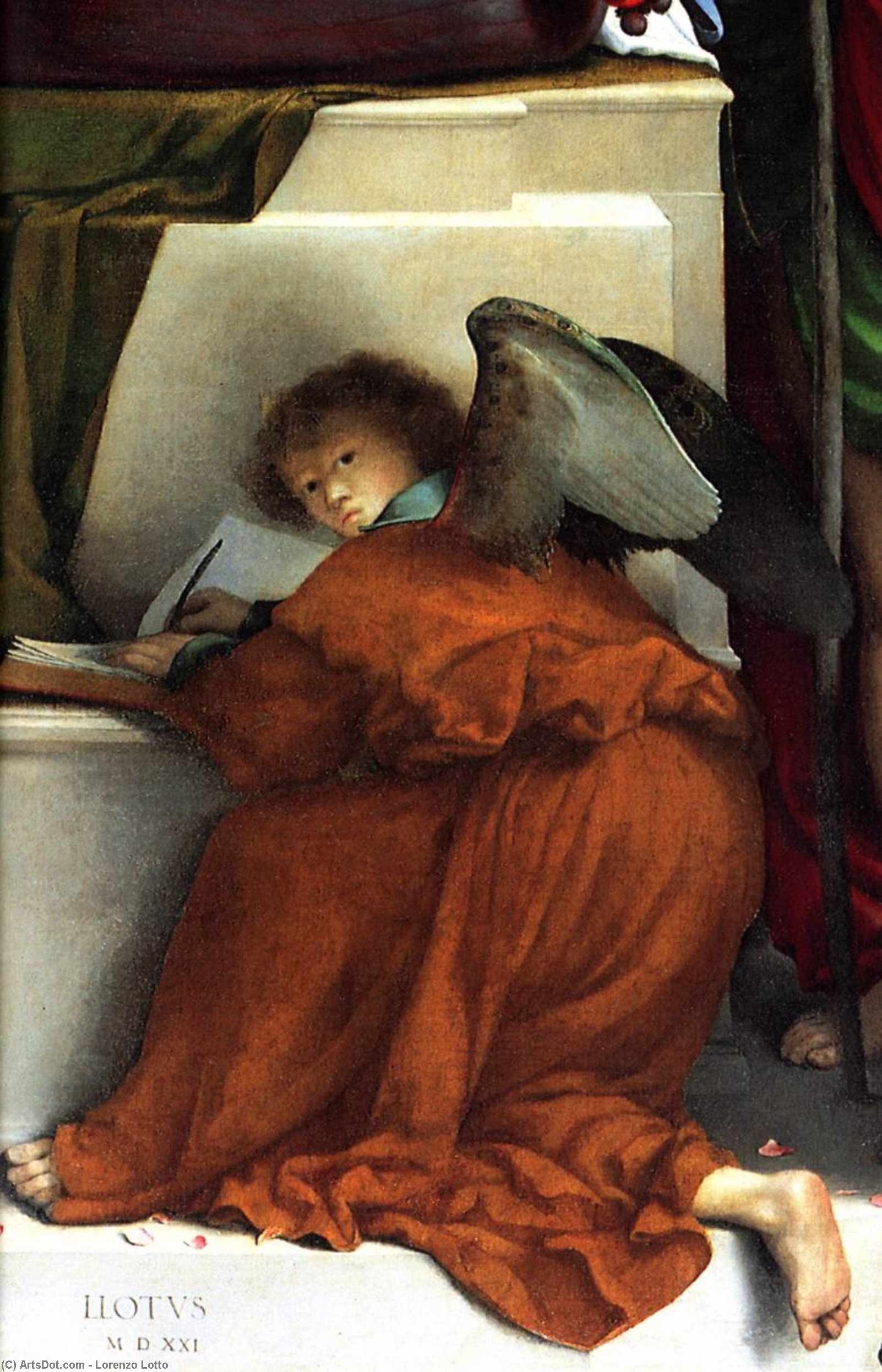 Wikoo.org - موسوعة الفنون الجميلة - اللوحة، العمل الفني Lorenzo Lotto - San Bernardino Altarpiece (detail)
