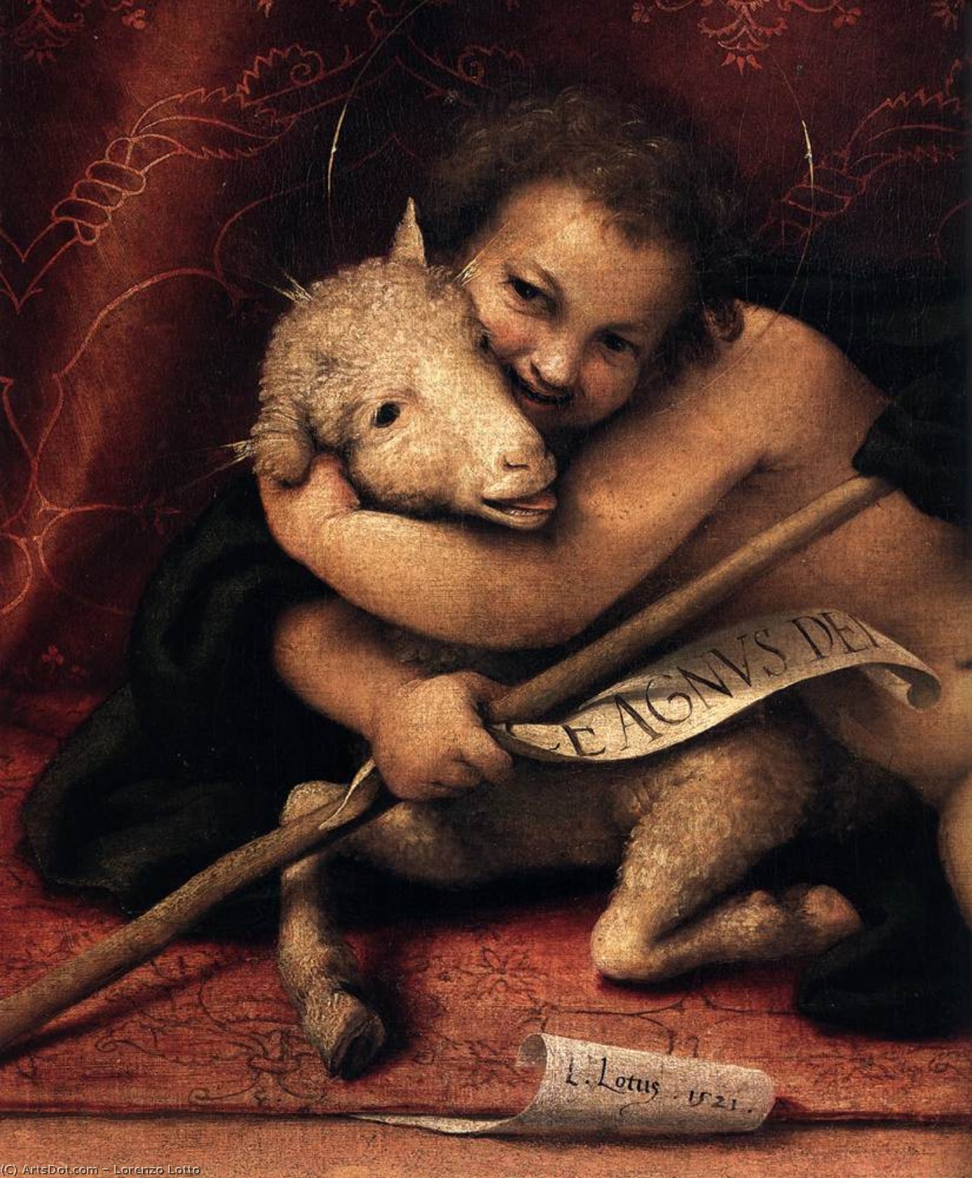 Wikoo.org - موسوعة الفنون الجميلة - اللوحة، العمل الفني Lorenzo Lotto - Santo Spirito Altarpiece (detail)