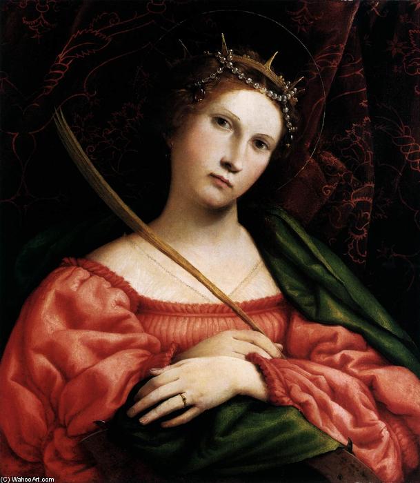 Wikioo.org – La Enciclopedia de las Bellas Artes - Pintura, Obras de arte de Lorenzo Lotto - Santa Catalina de Alejandría