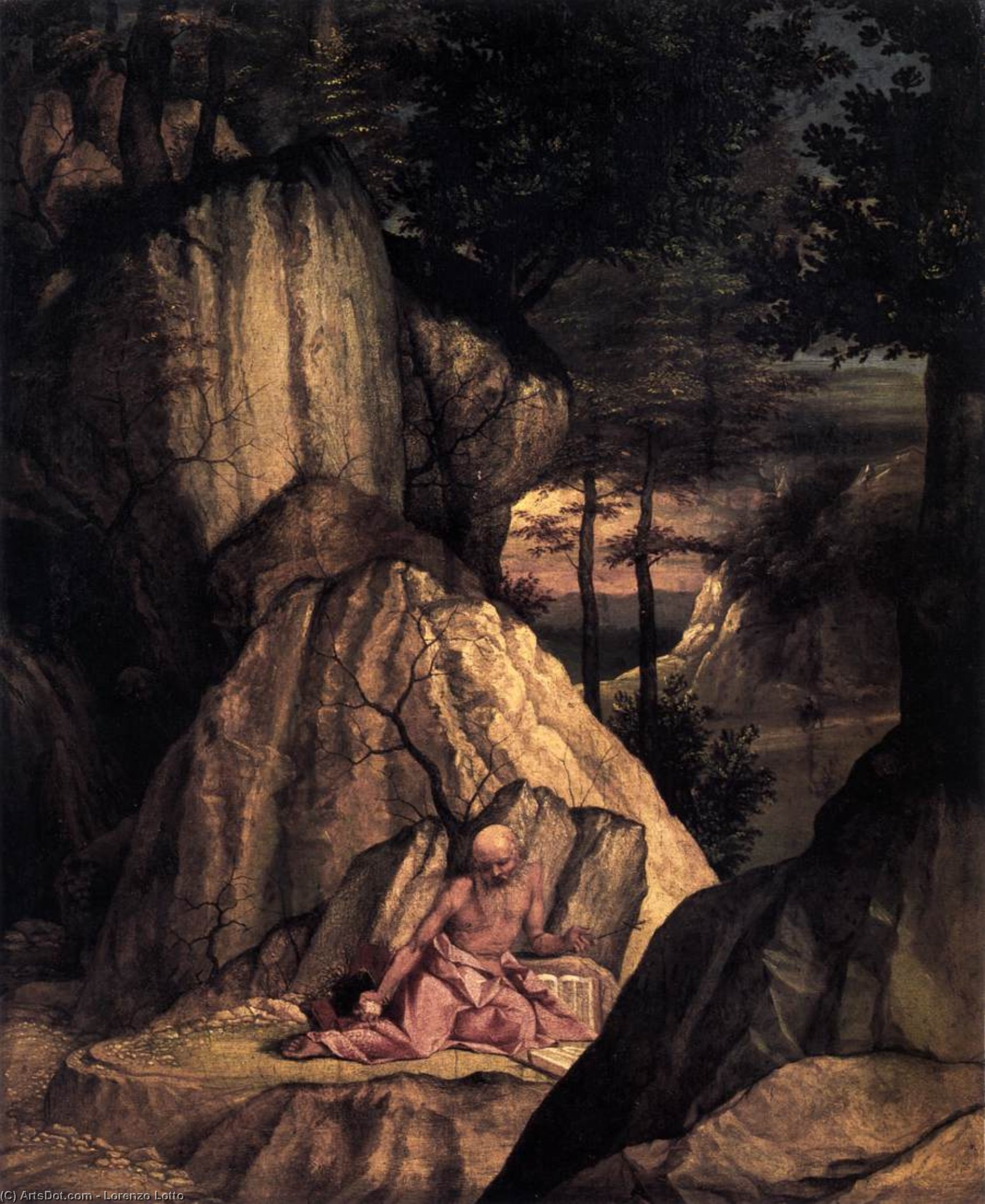 WikiOO.org - Енциклопедія образотворчого мистецтва - Живопис, Картини
 Lorenzo Lotto - St Jerome in the Wilderness