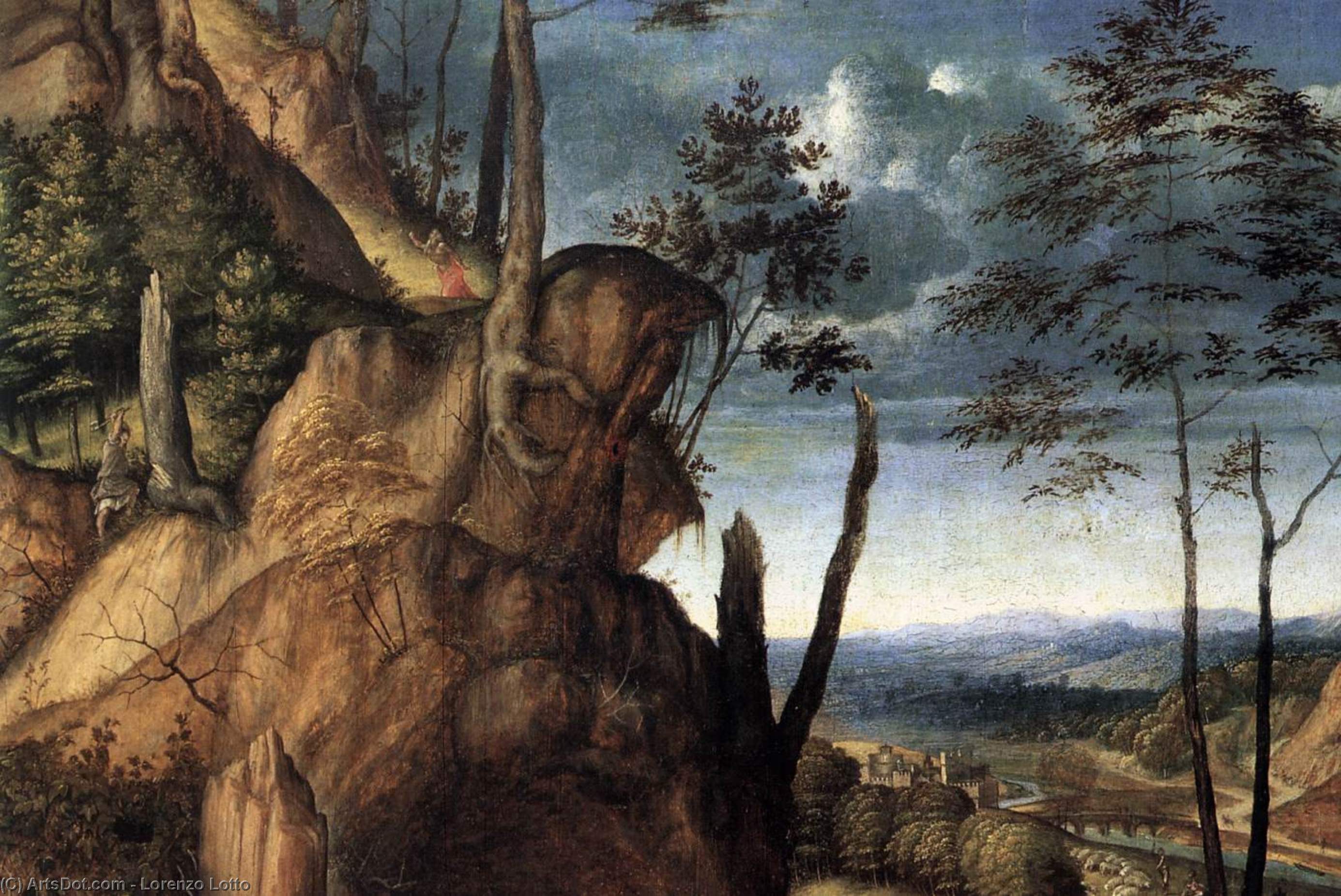 Wikioo.org - สารานุกรมวิจิตรศิลป์ - จิตรกรรม Lorenzo Lotto - St Jerome in the Wilderness (detail)