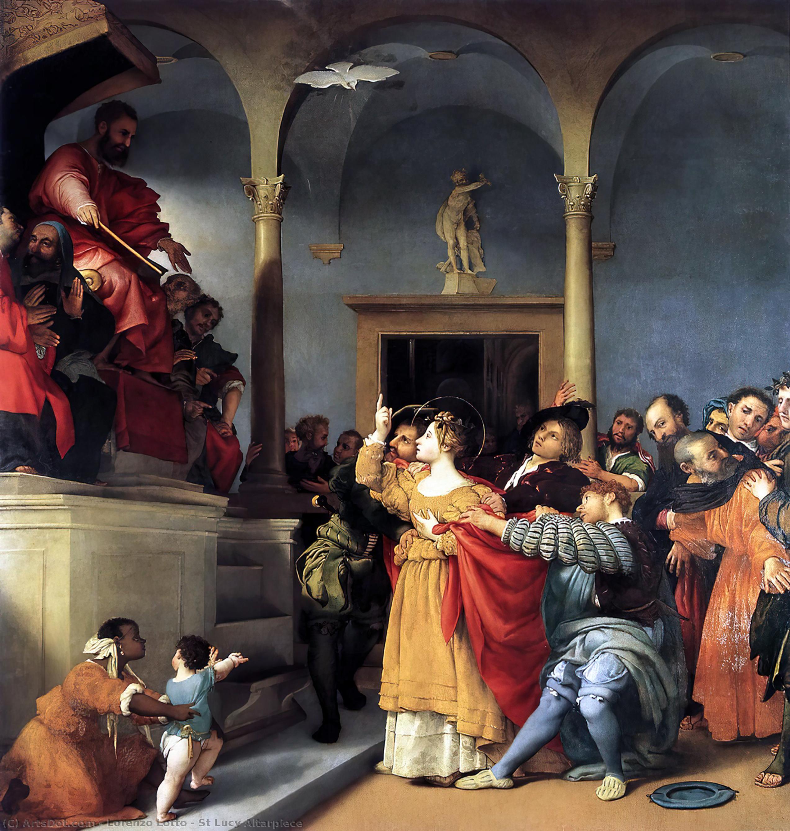 Wikioo.org – La Enciclopedia de las Bellas Artes - Pintura, Obras de arte de Lorenzo Lotto - Santa Lucía retablo