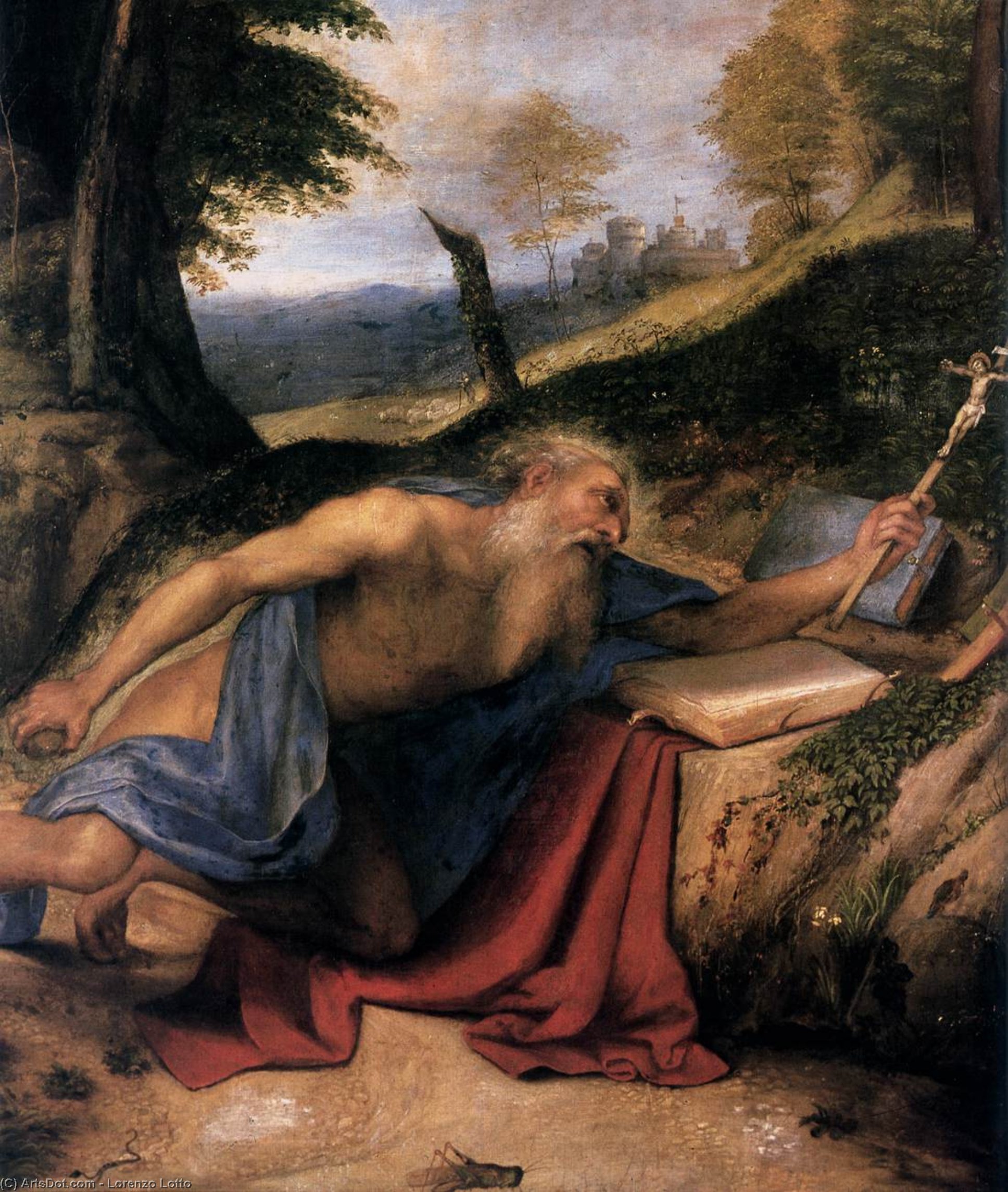 Wikioo.org – La Enciclopedia de las Bellas Artes - Pintura, Obras de arte de Lorenzo Lotto - el penitente san jerónimo