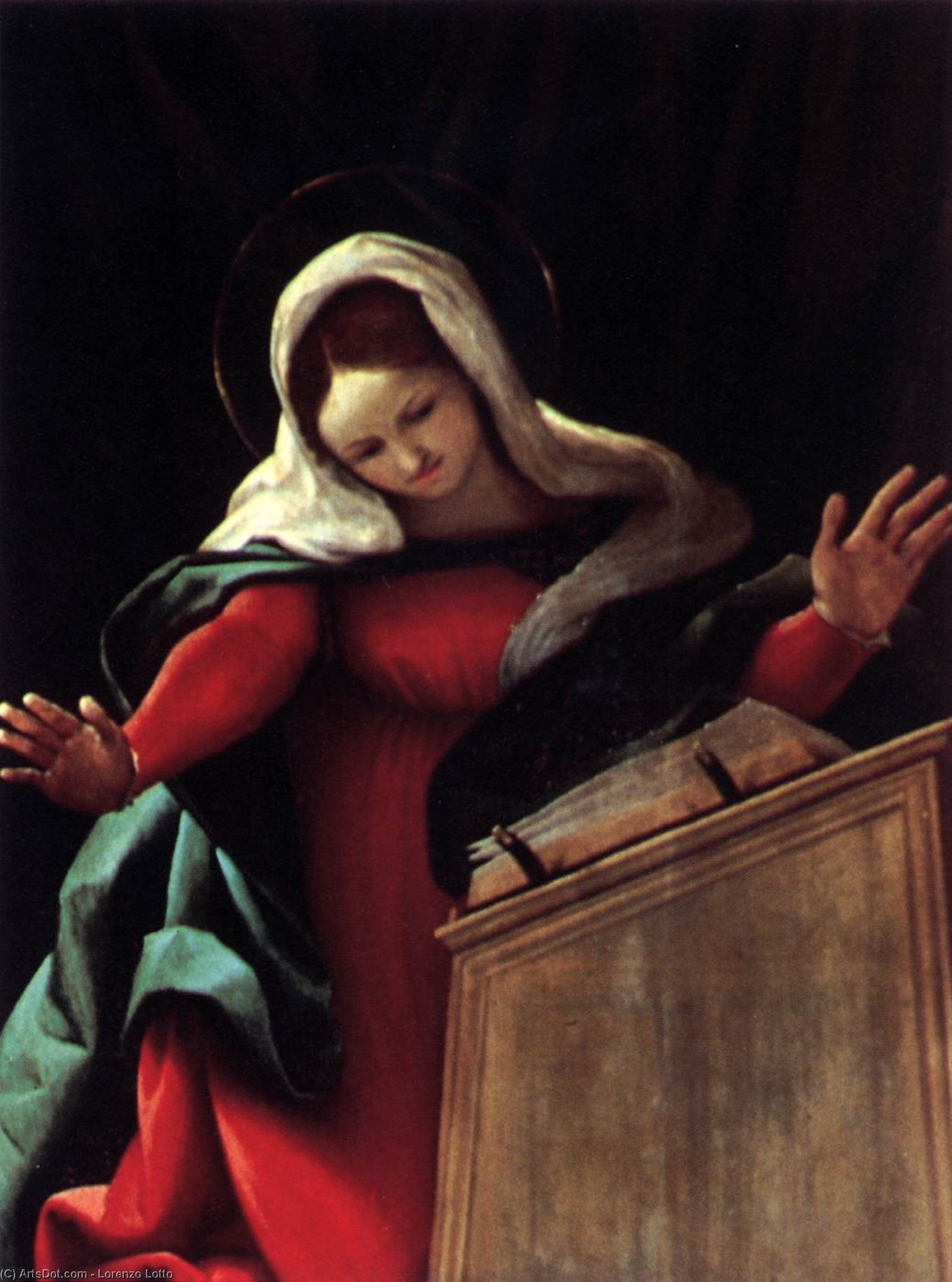 Wikioo.org – L'Encyclopédie des Beaux Arts - Peinture, Oeuvre de Lorenzo Lotto - Vierge de l Annonciation