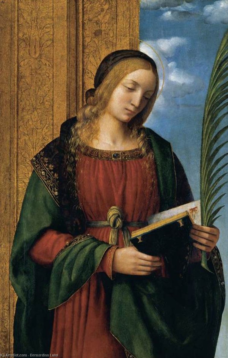Wikioo.org - The Encyclopedia of Fine Arts - Painting, Artwork by Bernardino Luini - A Female Martyr