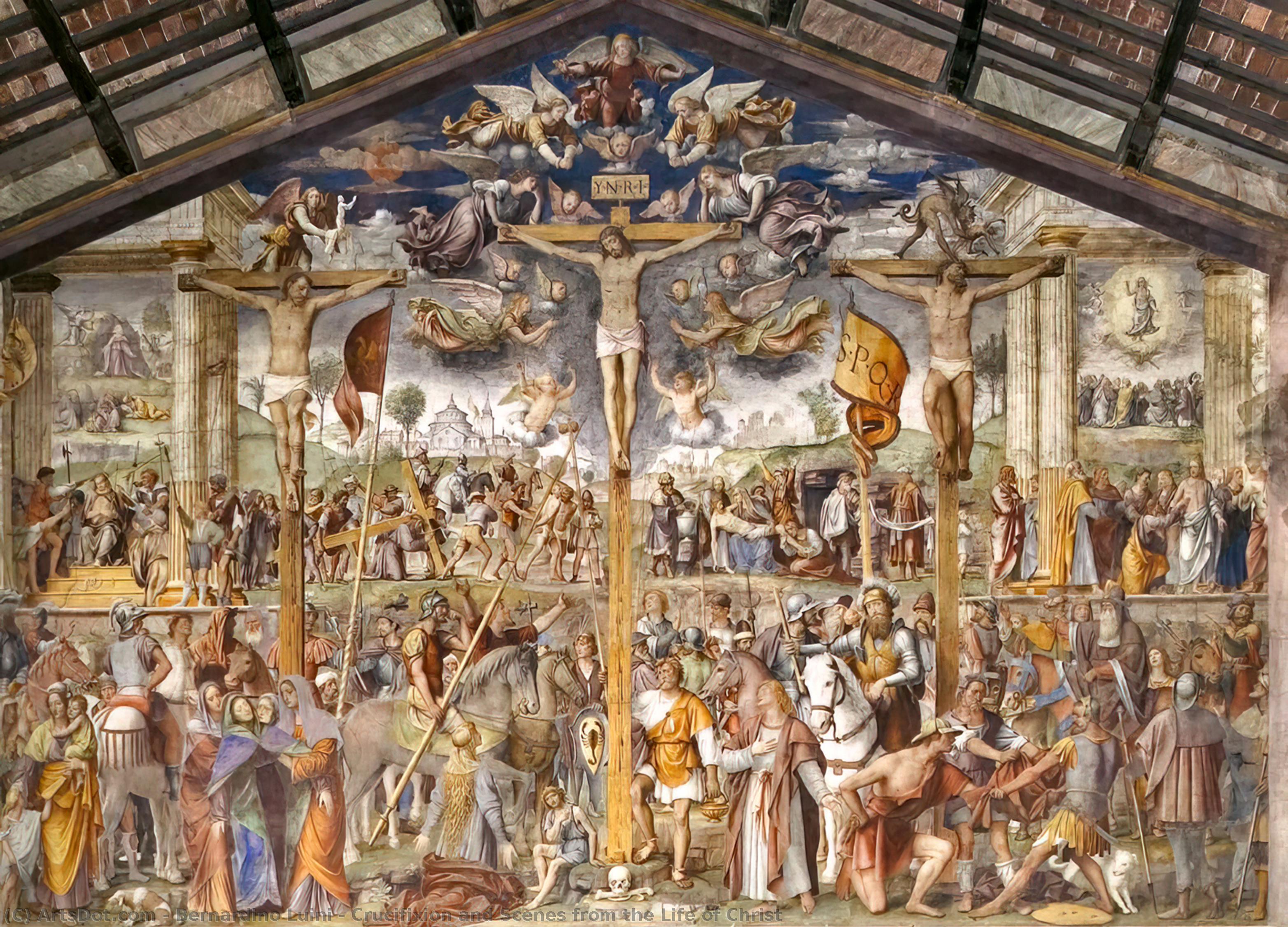 Wikioo.org – L'Enciclopedia delle Belle Arti - Pittura, Opere di Bernardino Luini - crocifissione e scene dal vita di cristo